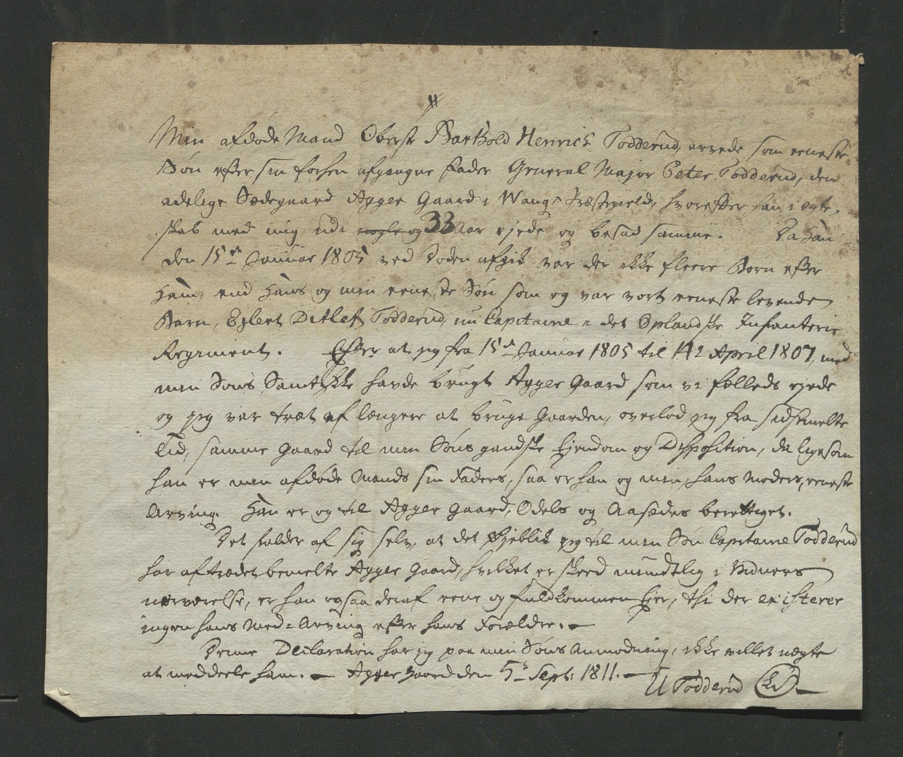 Åker i Vang, Hedmark, og familien Todderud, AV/SAH-ARK-010/E/Ea/L0002: Korrespondanse ordnet kronologisk, 1773-1837, p. 255