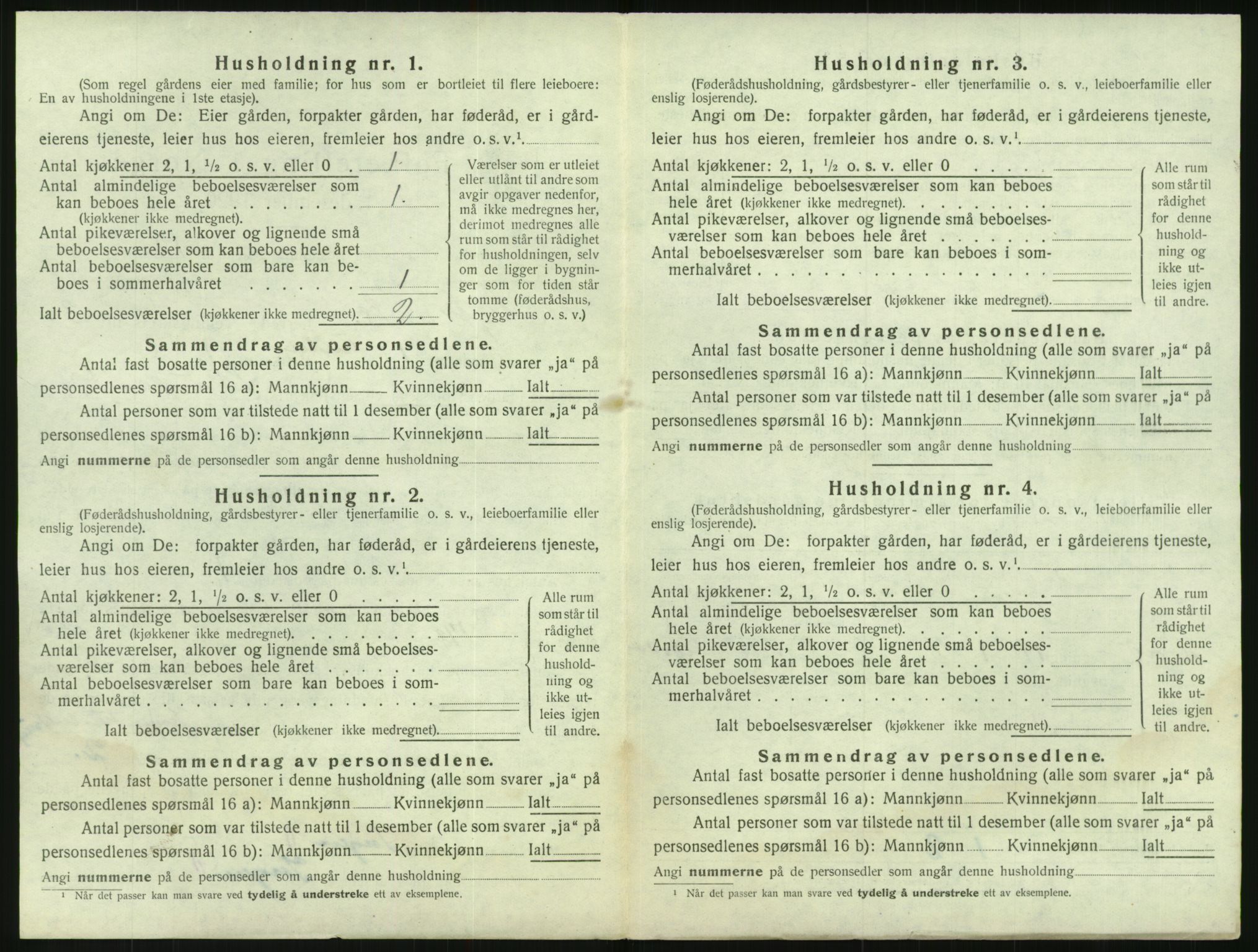 SAK, 1920 census for Mykland, 1920, p. 185