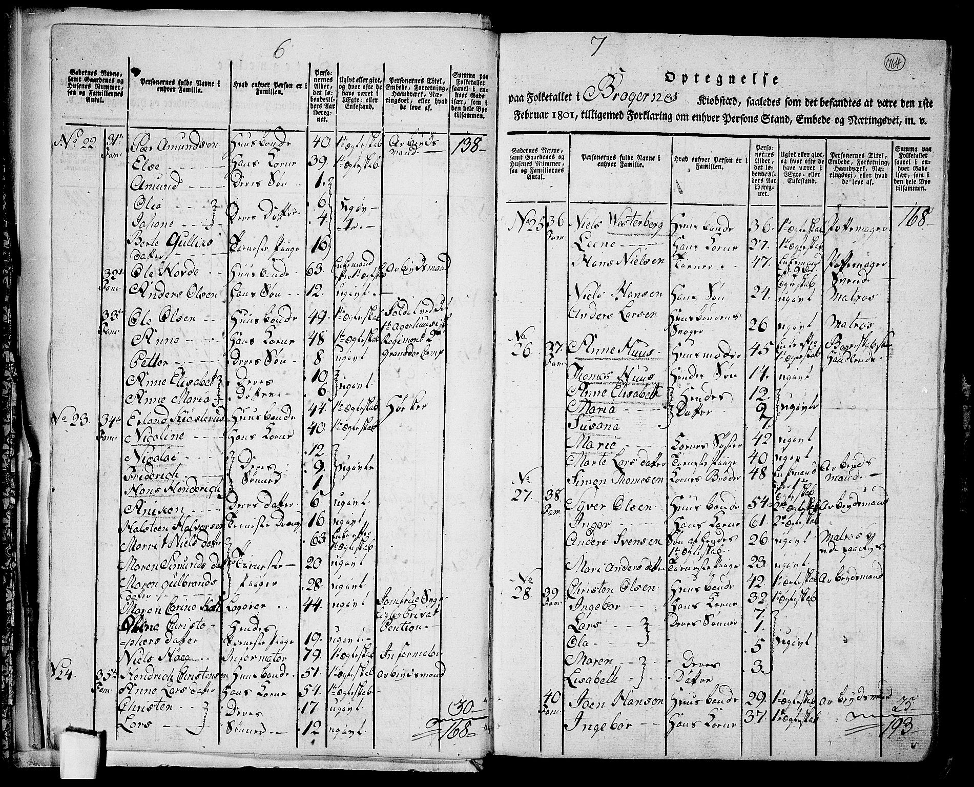 RA, 1801 census for 0602P Bragernes, 1801, p. 763b-764a