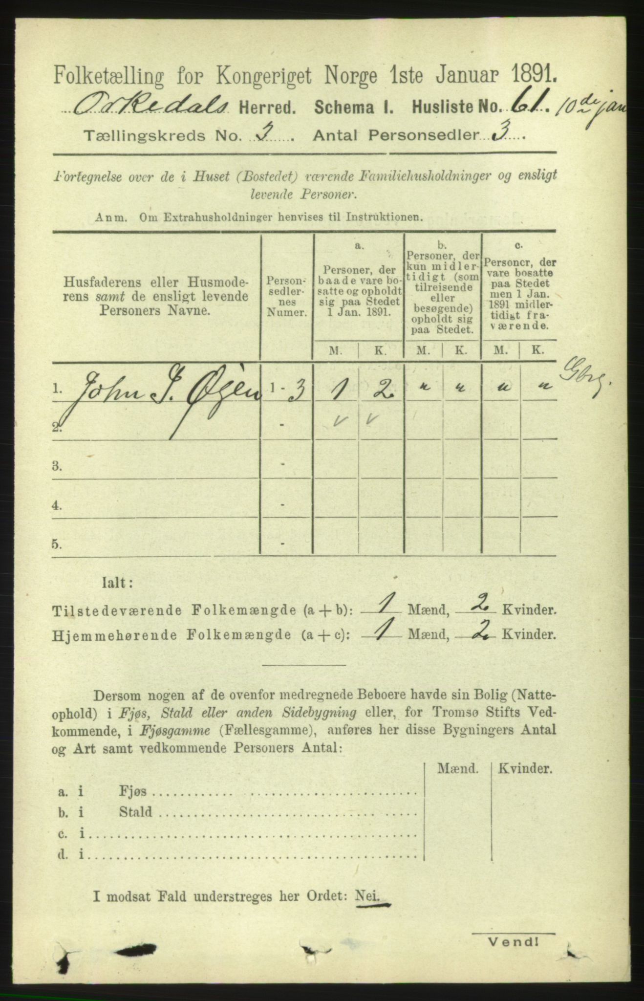 RA, 1891 census for 1638 Orkdal, 1891, p. 1478