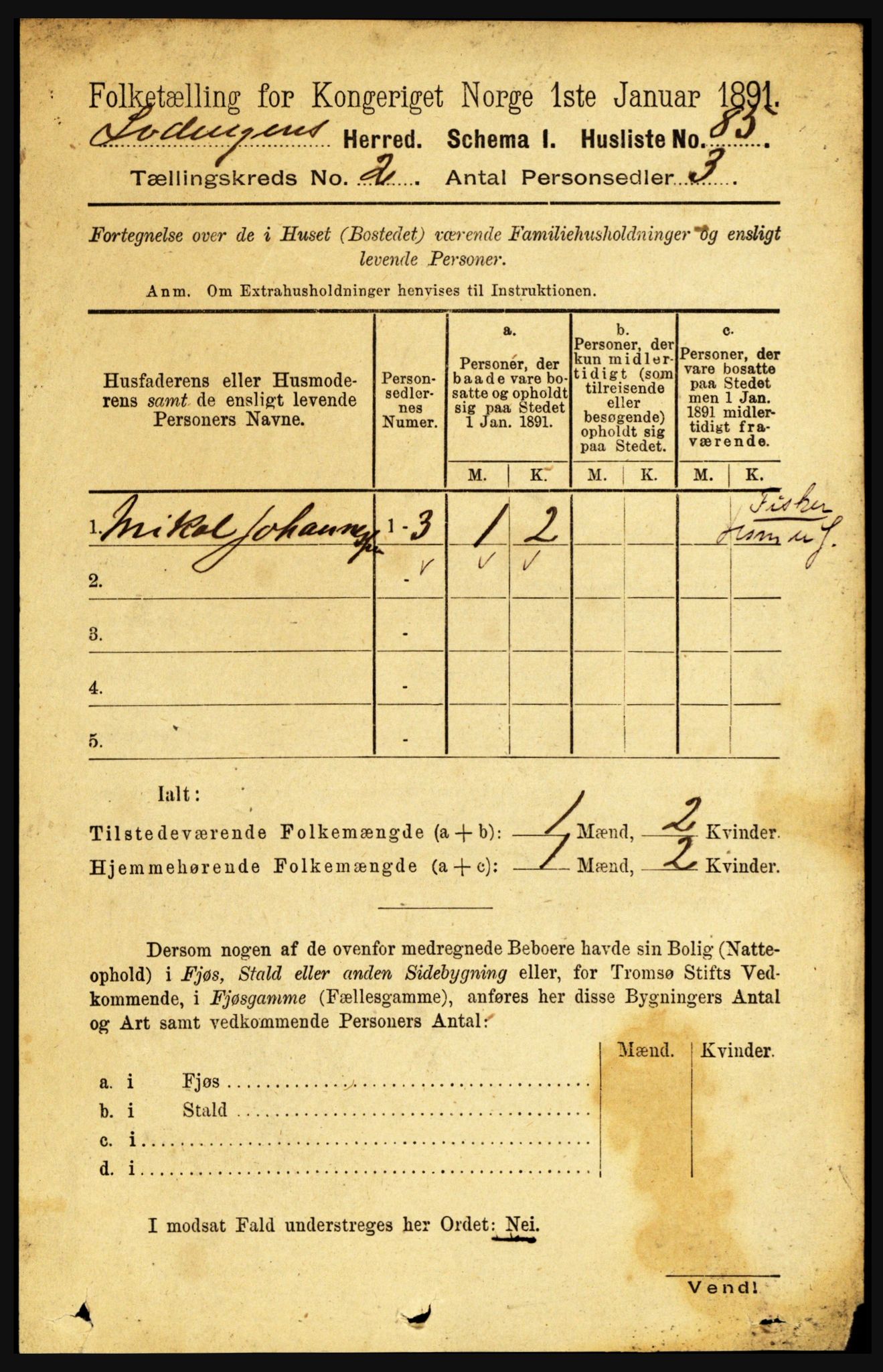 RA, 1891 census for 1851 Lødingen, 1891, p. 731