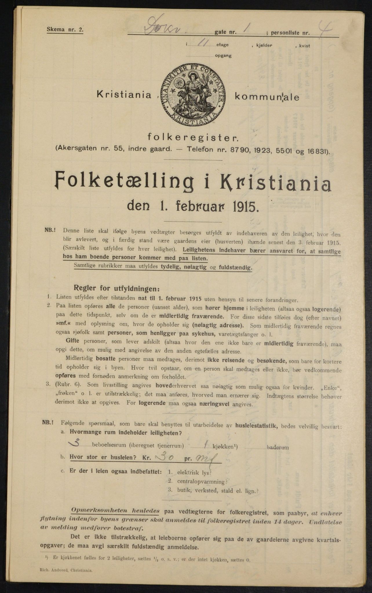 OBA, Municipal Census 1915 for Kristiania, 1915, p. 15821