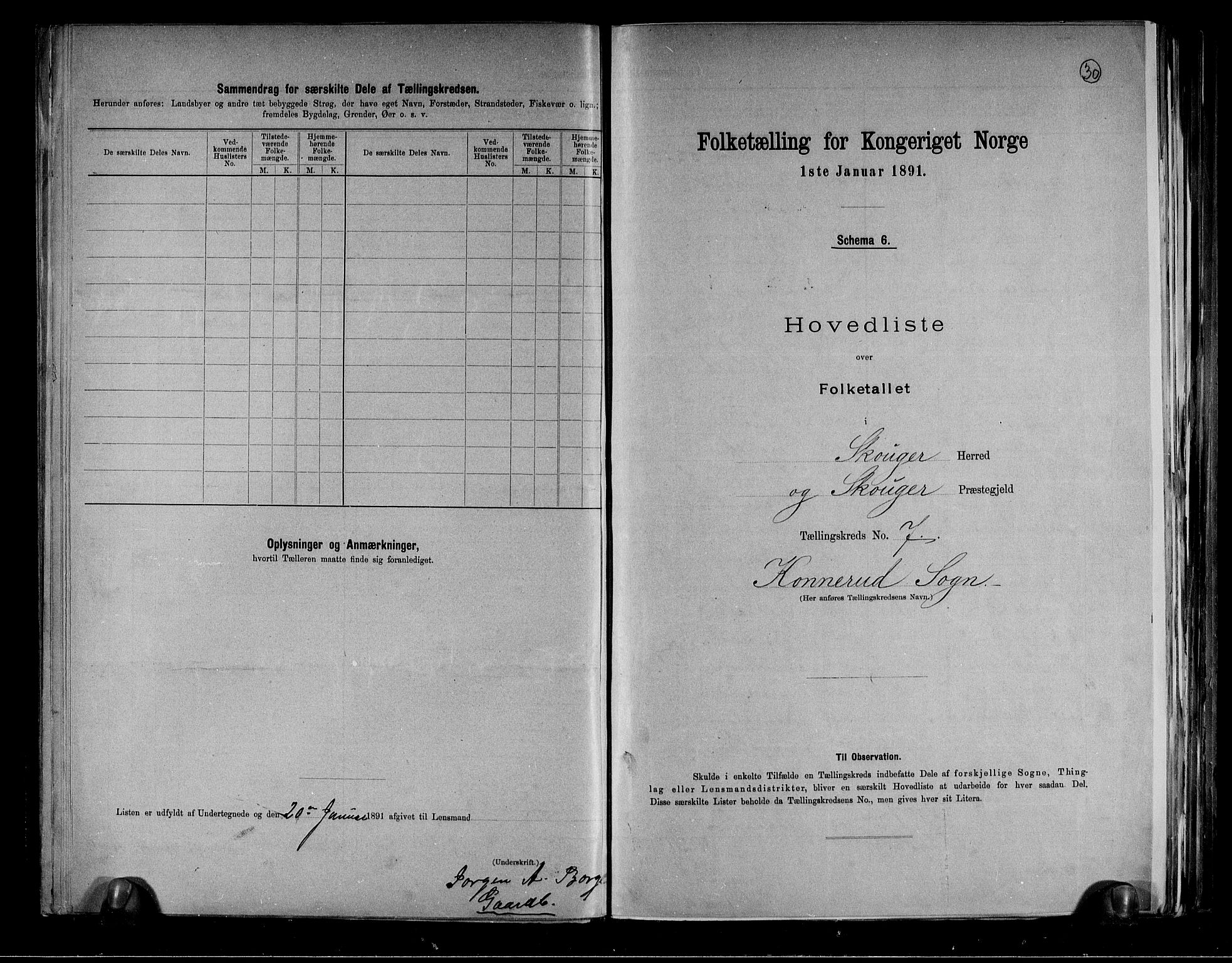 RA, 1891 census for 0712 Skoger, 1891, p. 18