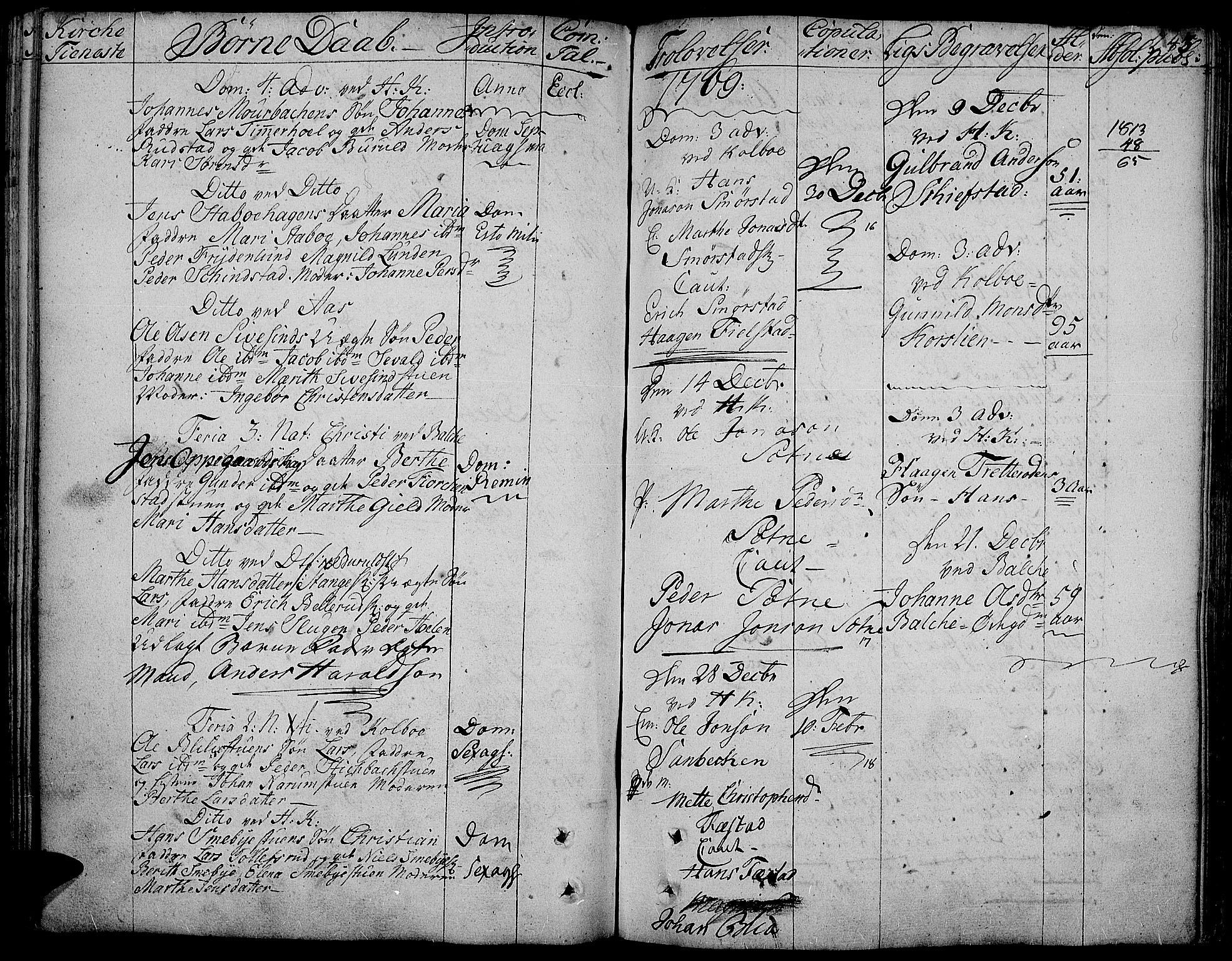 Toten prestekontor, SAH/PREST-102/H/Ha/Haa/L0005: Parish register (official) no. 5, 1761-1772, p. 243