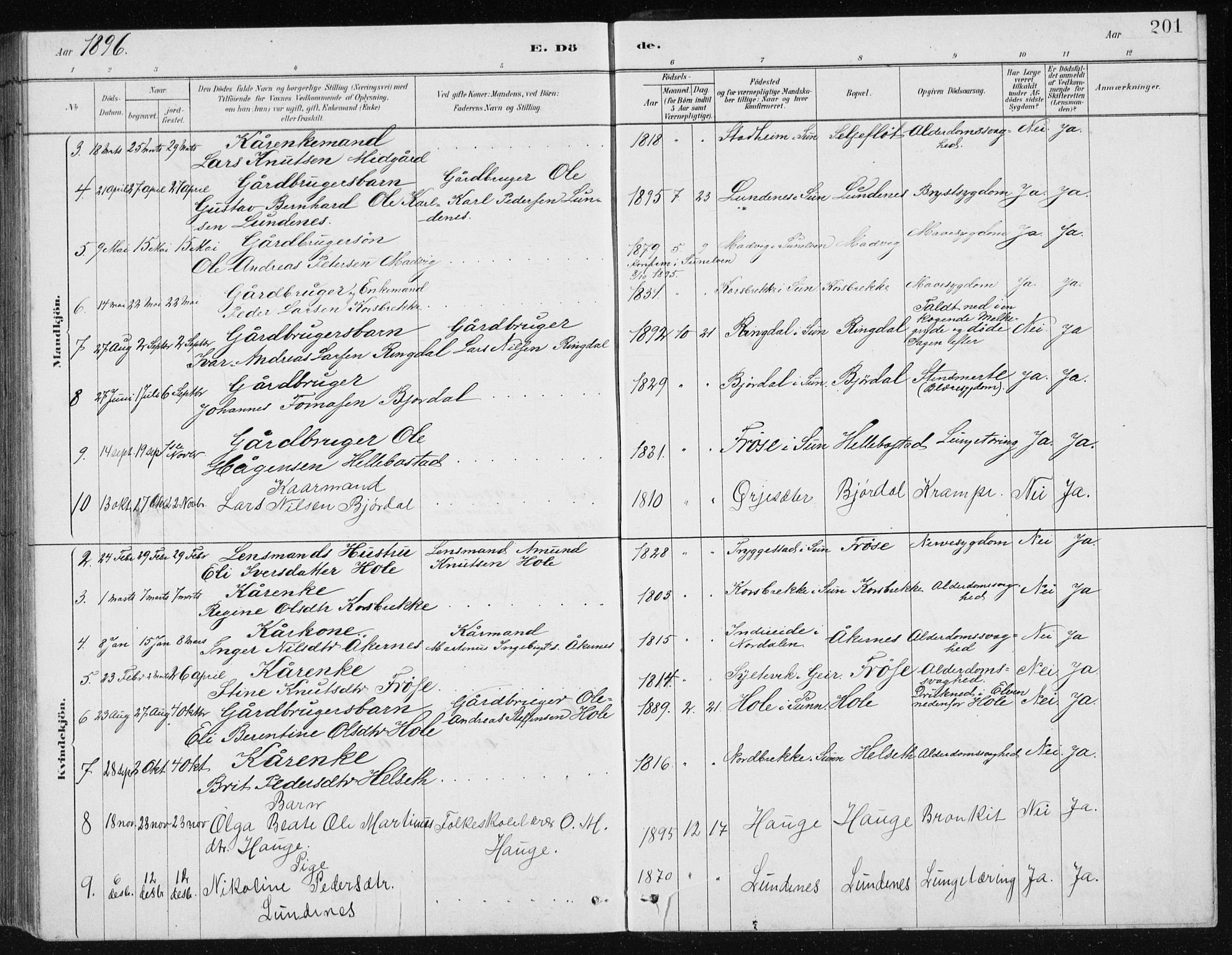 Ministerialprotokoller, klokkerbøker og fødselsregistre - Møre og Romsdal, AV/SAT-A-1454/517/L0230: Parish register (copy) no. 517C03, 1879-1912, p. 201