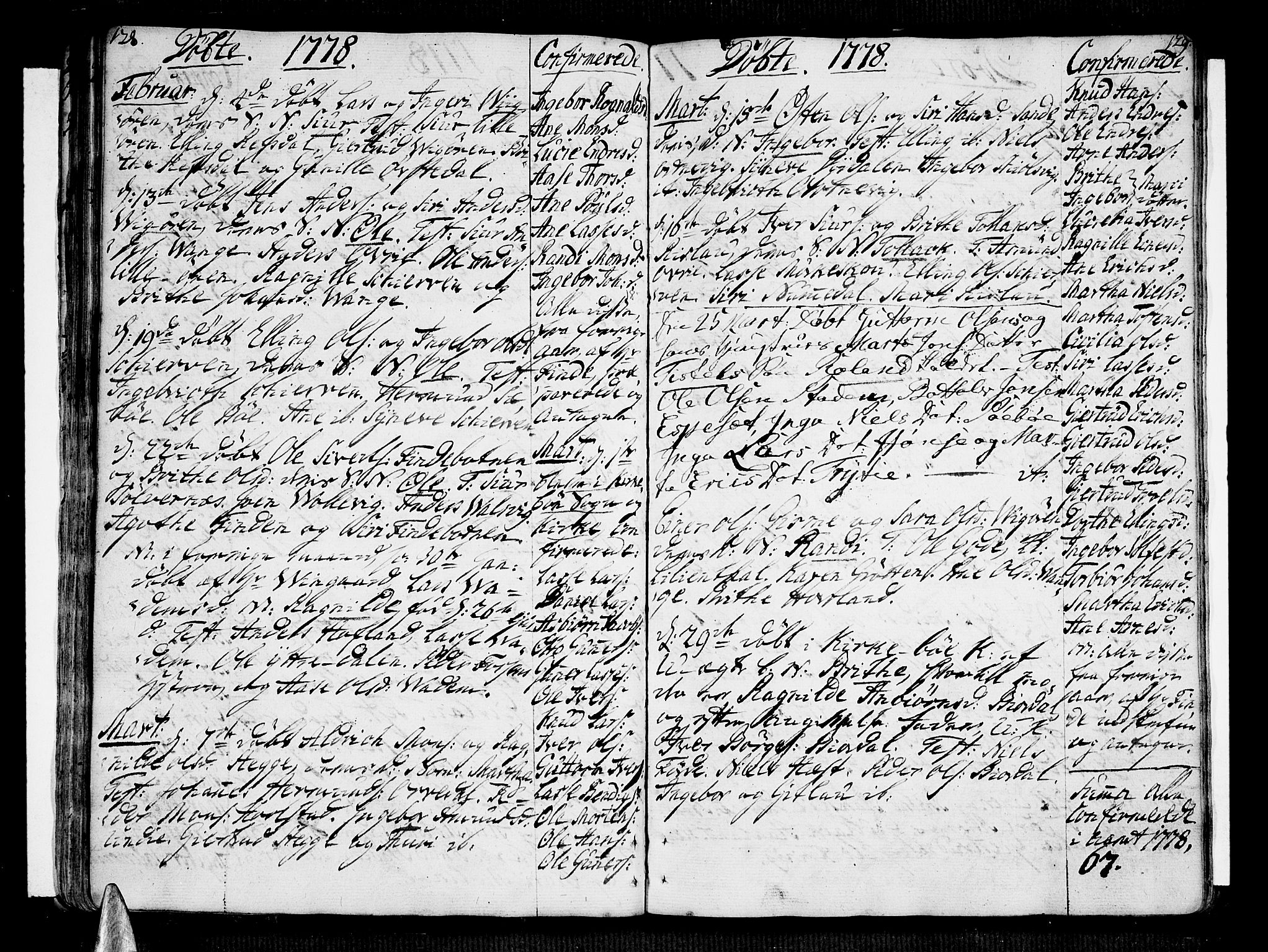 Vik sokneprestembete, SAB/A-81501: Parish register (official) no. A 4, 1772-1783, p. 128-129