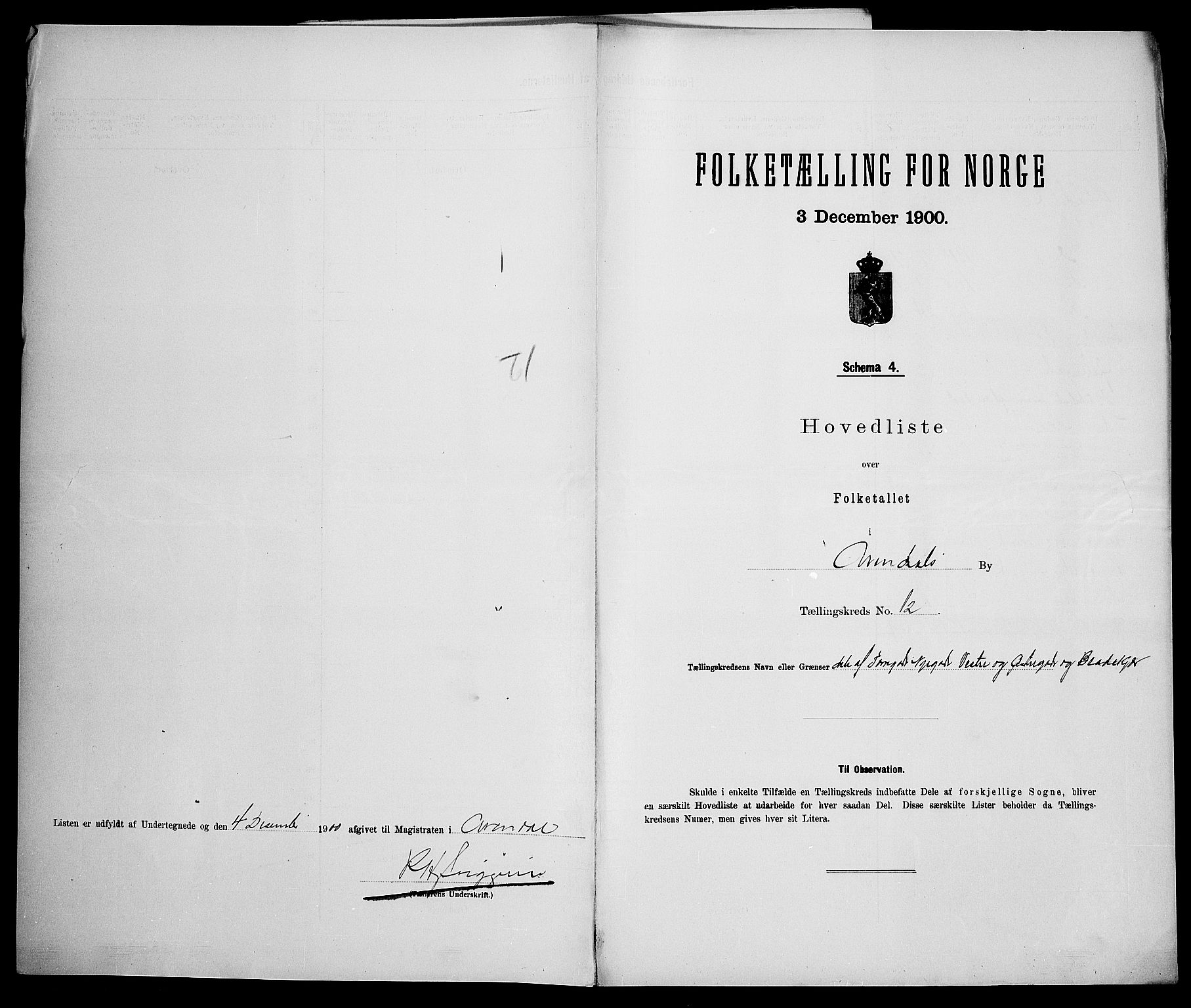 SAK, 1900 census for Arendal, 1900, p. 49