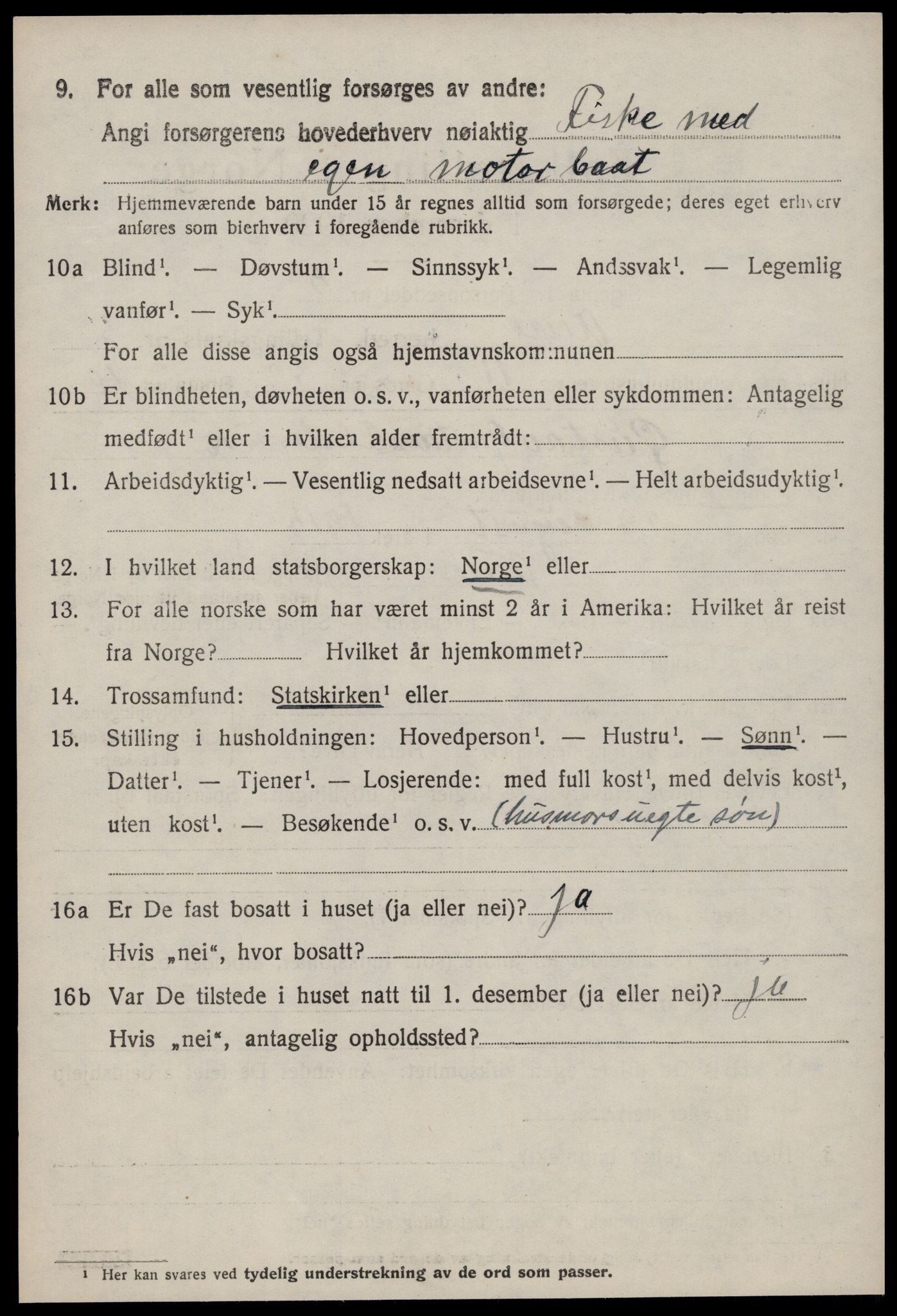 SAT, 1920 census for Aure, 1920, p. 1807