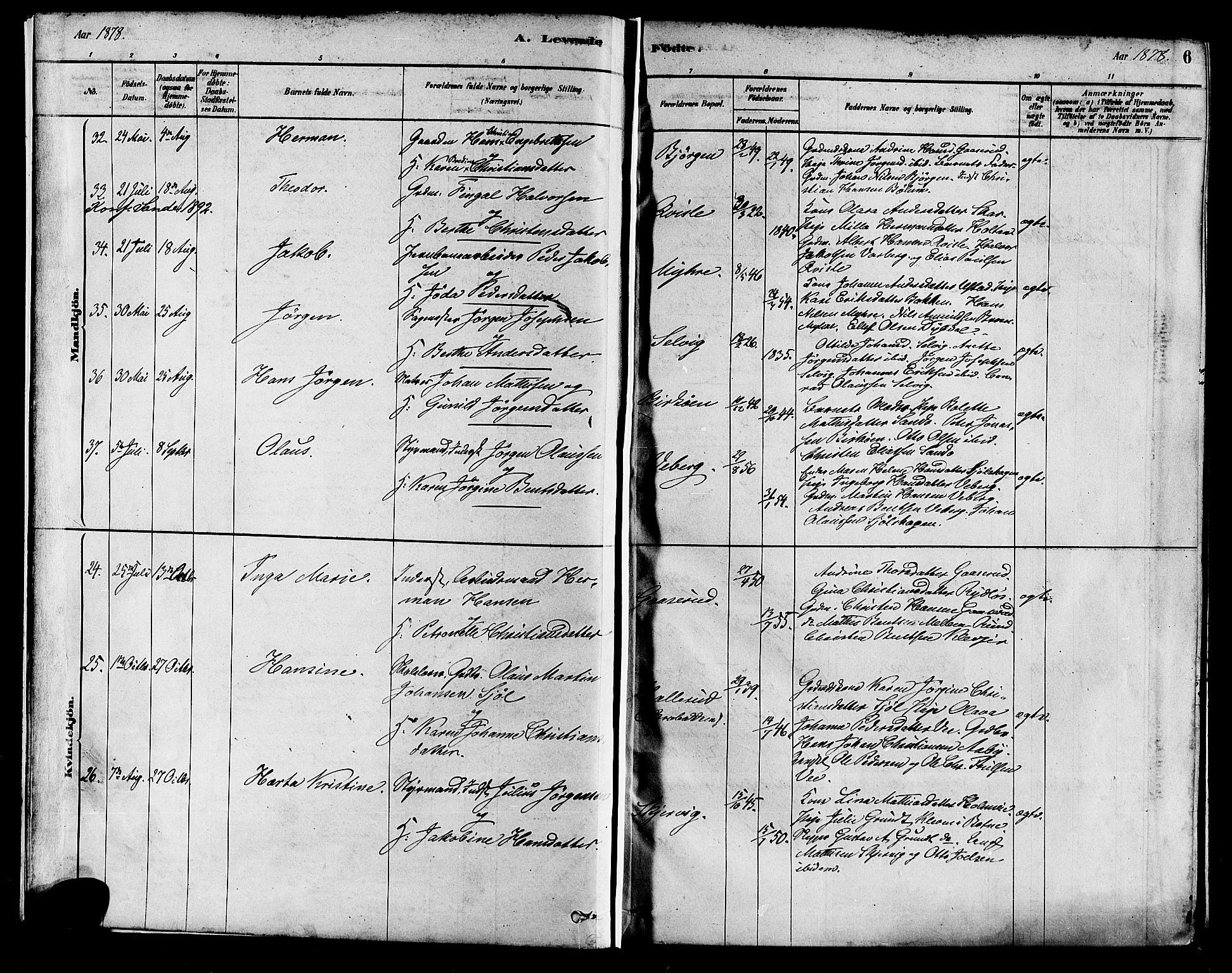 Sande Kirkebøker, AV/SAKO-A-53/F/Fa/L0006: Parish register (official) no. 6, 1878-1888, p. 6