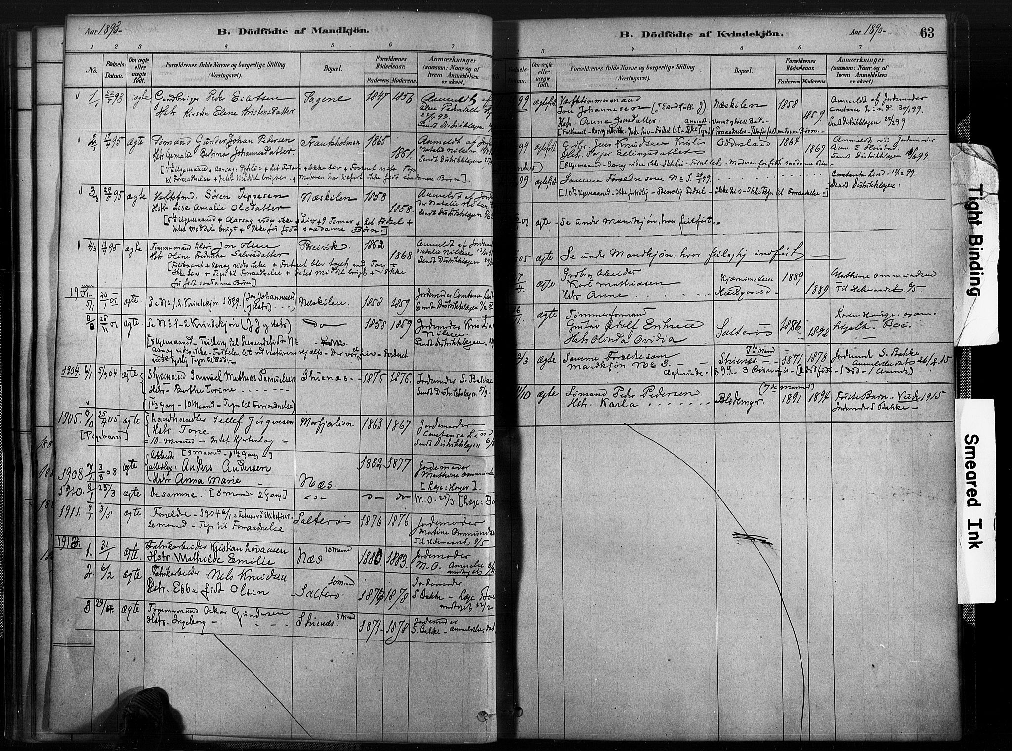 Austre Moland sokneprestkontor, SAK/1111-0001/F/Fa/Fab/L0001: Parish register (official) no. A 1, 1878-1898, p. 63