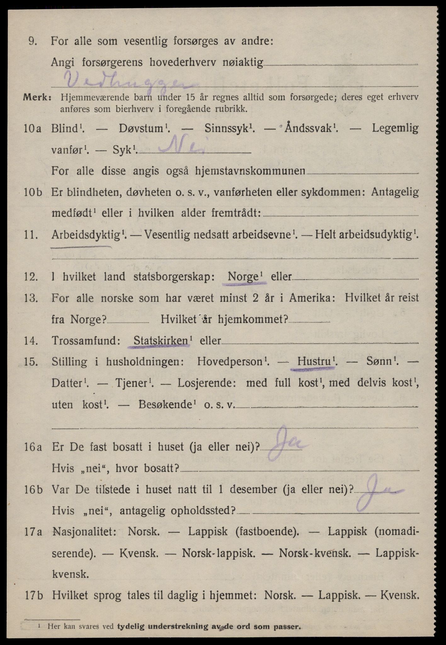 SAT, 1920 census for Oppdal, 1920, p. 2394