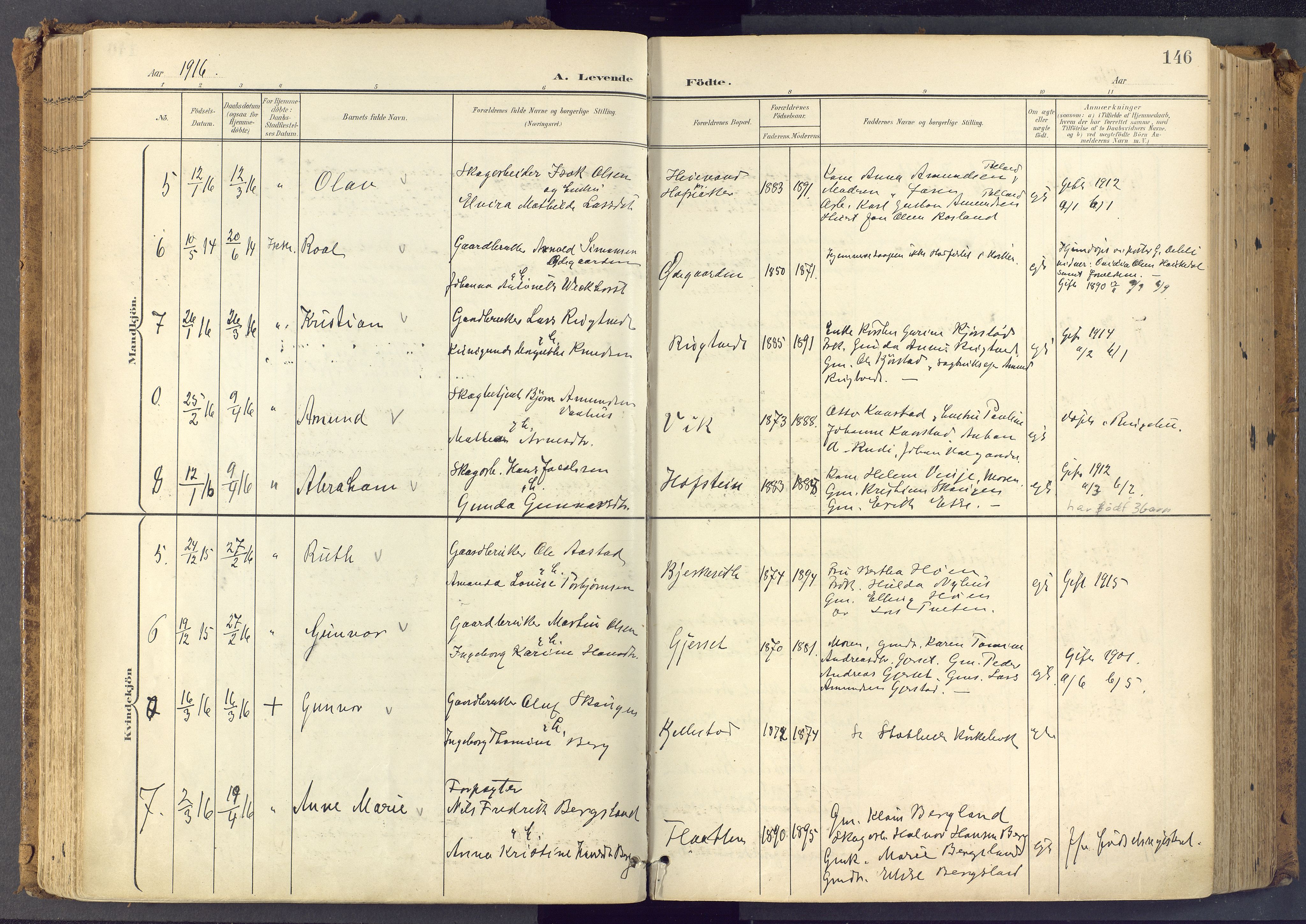 Bamble kirkebøker, SAKO/A-253/F/Fa/L0009: Parish register (official) no. I 9, 1901-1917, p. 146