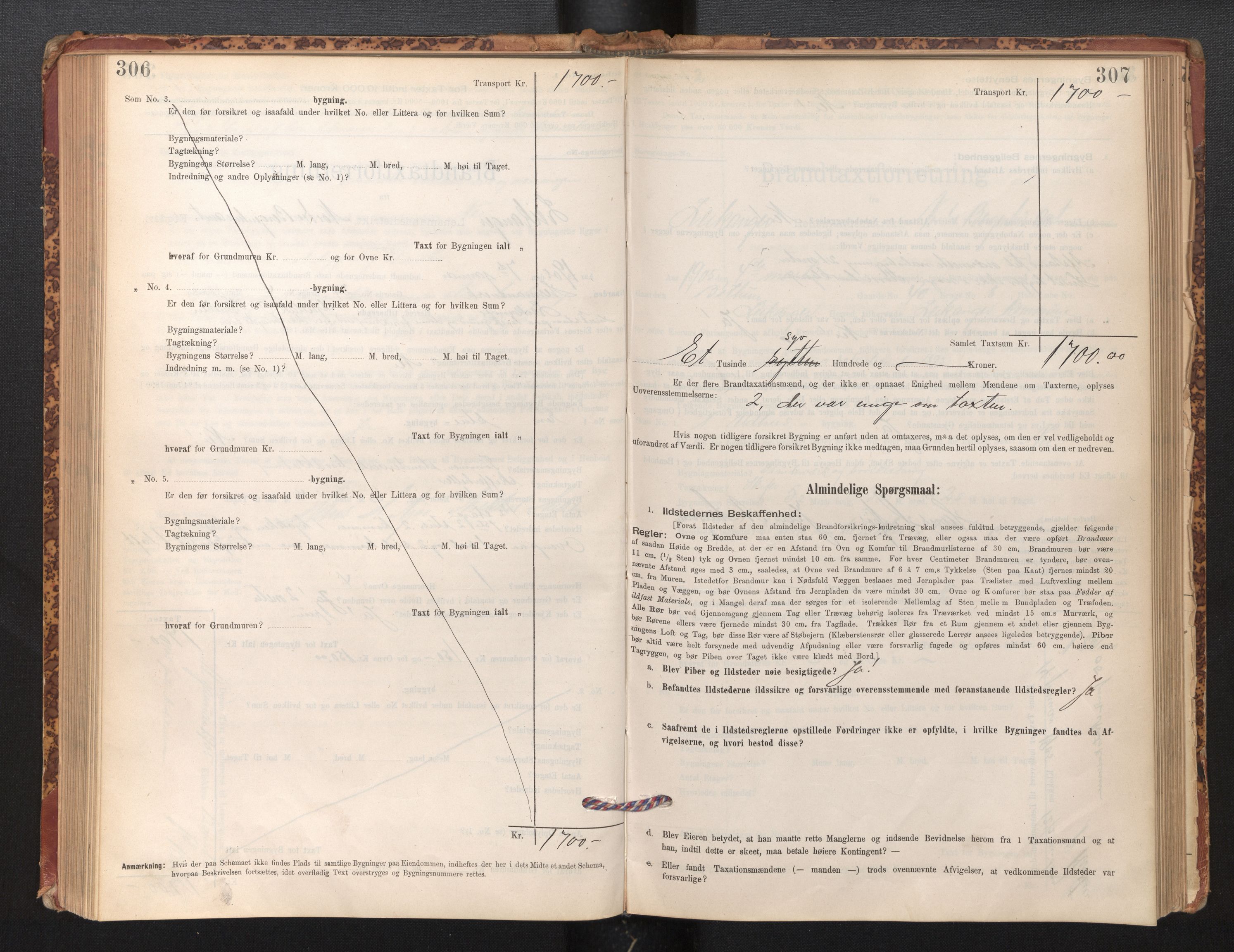 Lensmannen i Leikanger, AV/SAB-A-29201/0012/L0004: Branntakstprotokoll, skjematakst, 1894-1903, p. 306-307