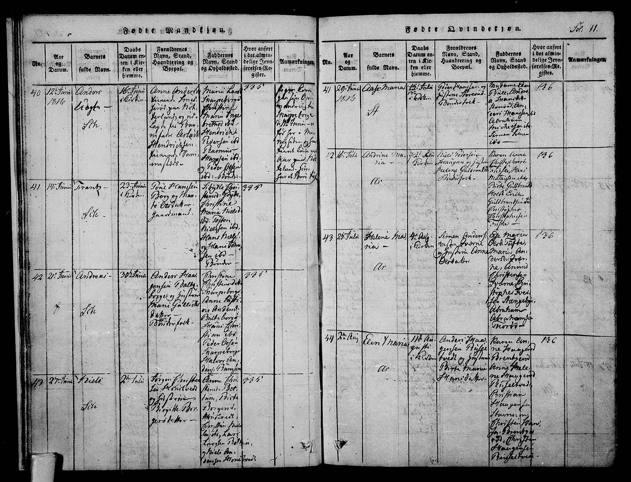 Stokke kirkebøker, AV/SAKO-A-320/F/Fa/L0005: Parish register (official) no. I 5, 1815-1826, p. 11