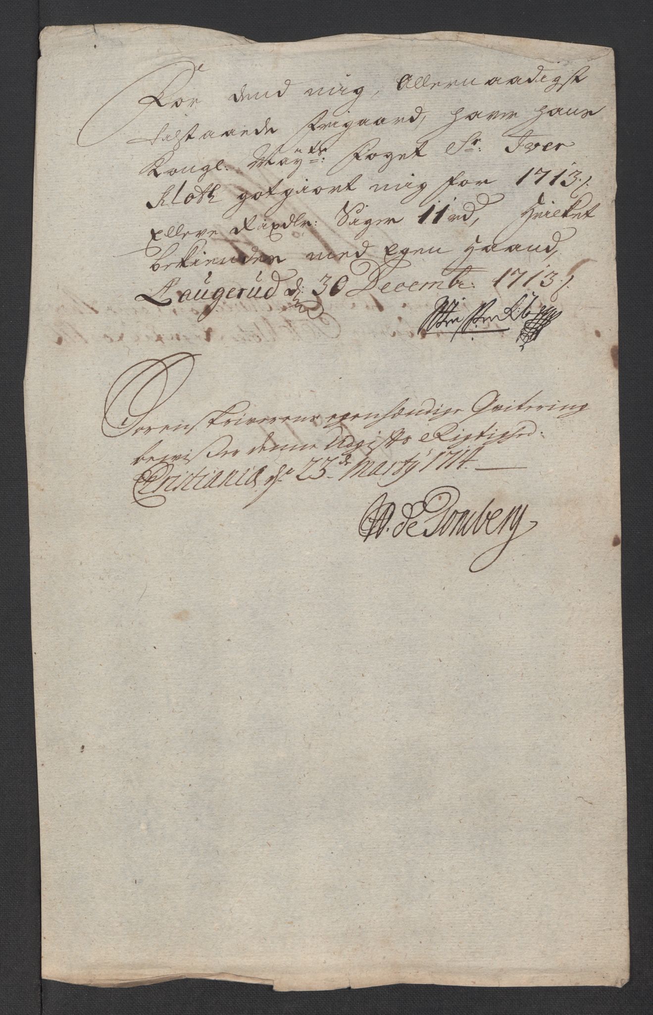 Rentekammeret inntil 1814, Reviderte regnskaper, Fogderegnskap, AV/RA-EA-4092/R24/L1588: Fogderegnskap Numedal og Sandsvær, 1713, p. 313