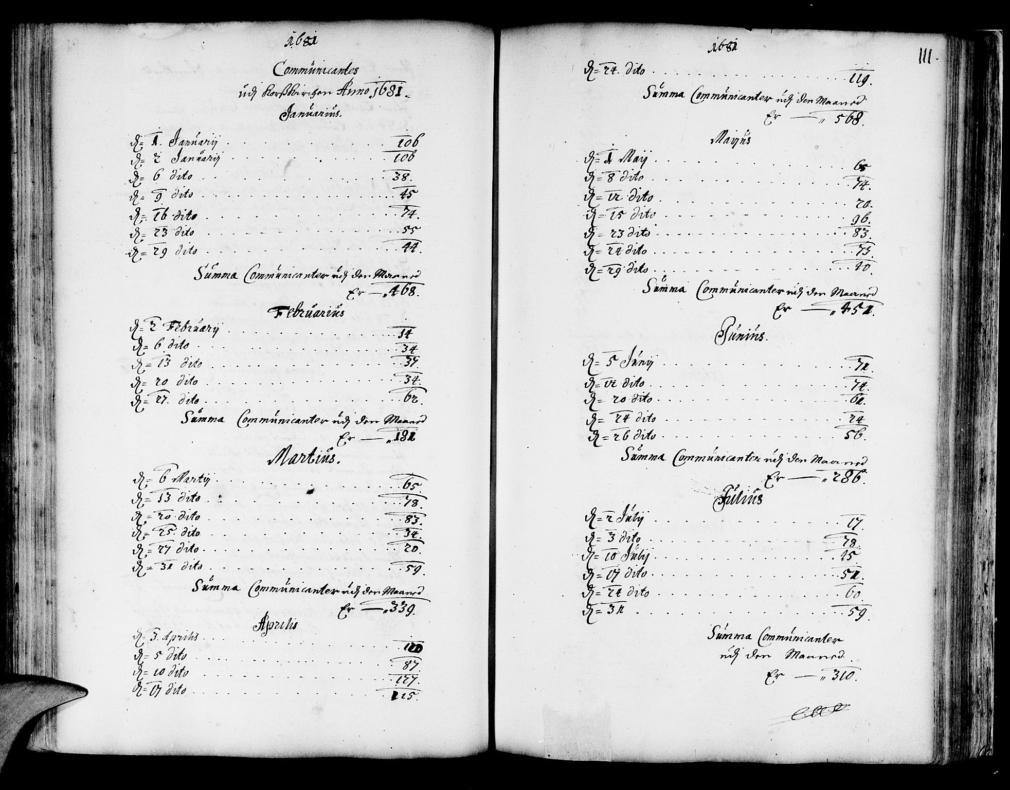 Korskirken sokneprestembete, SAB/A-76101/H/Haa/L0001: Parish register (official) no. A 1, 1674-1688, p. 111