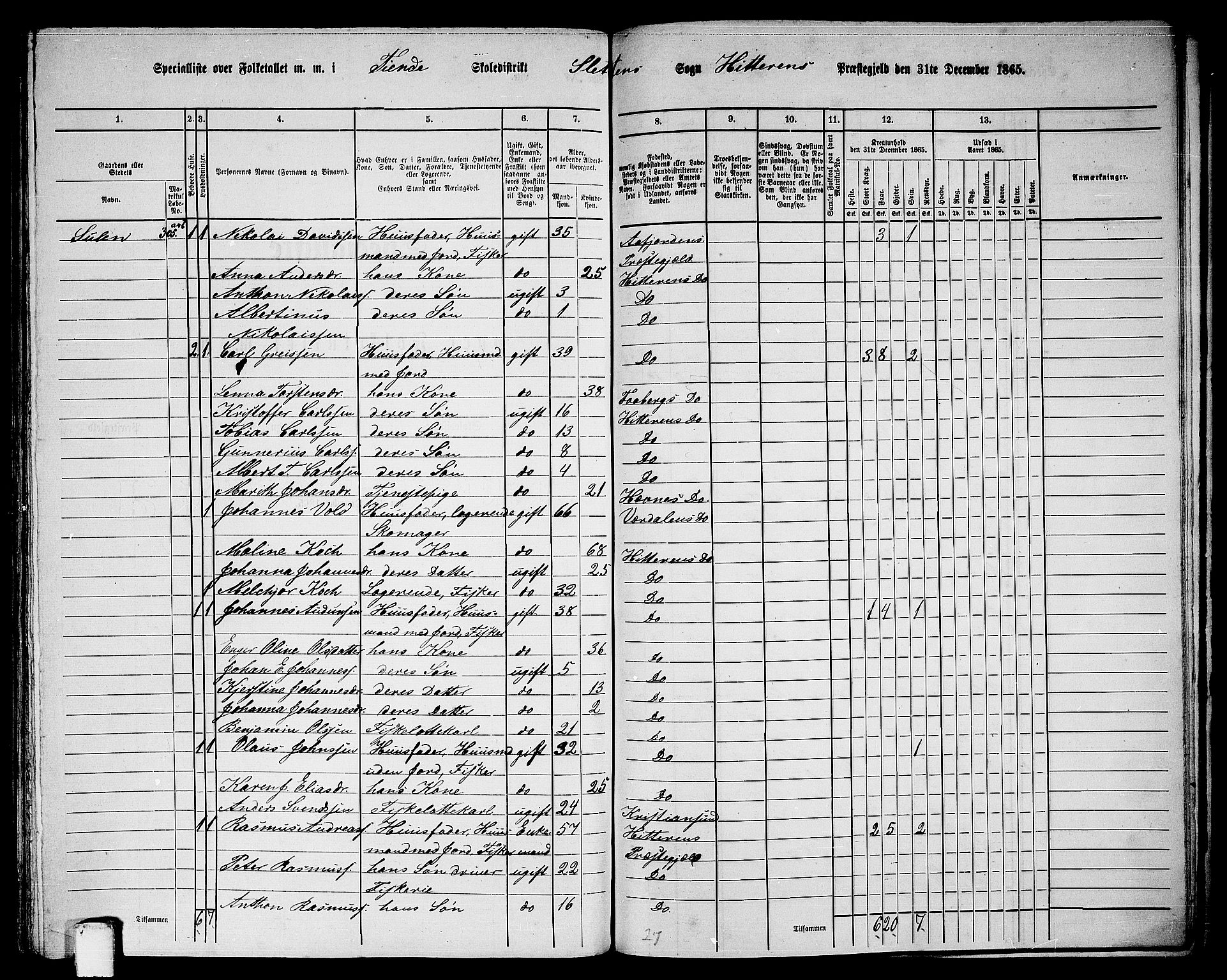 RA, 1865 census for Hitra, 1865, p. 272