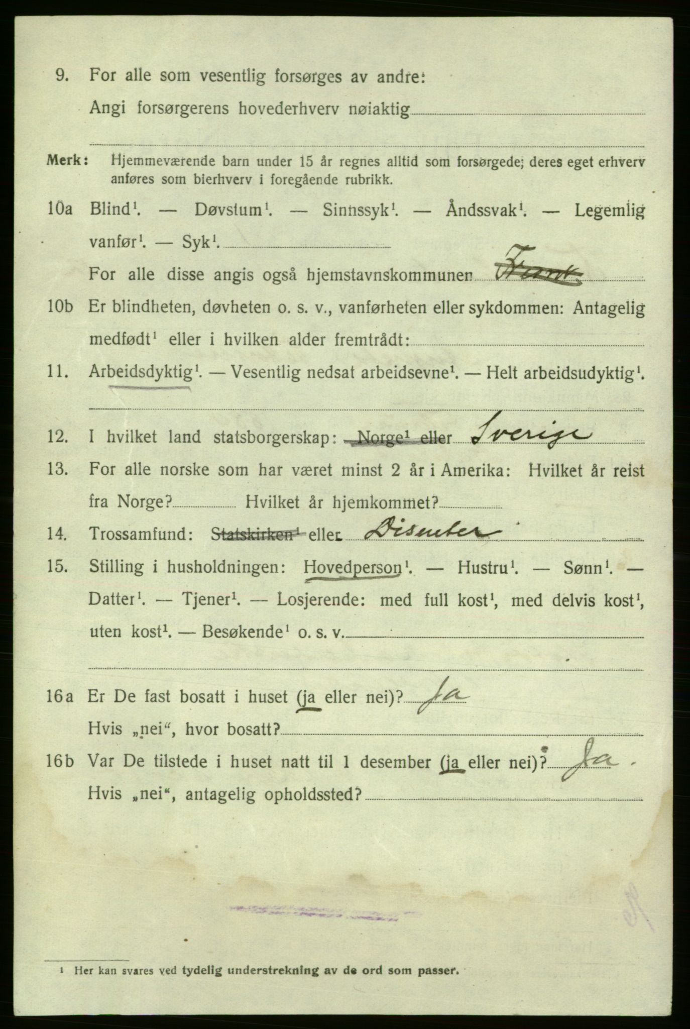 SAO, 1920 census for Fredrikshald, 1920, p. 20034