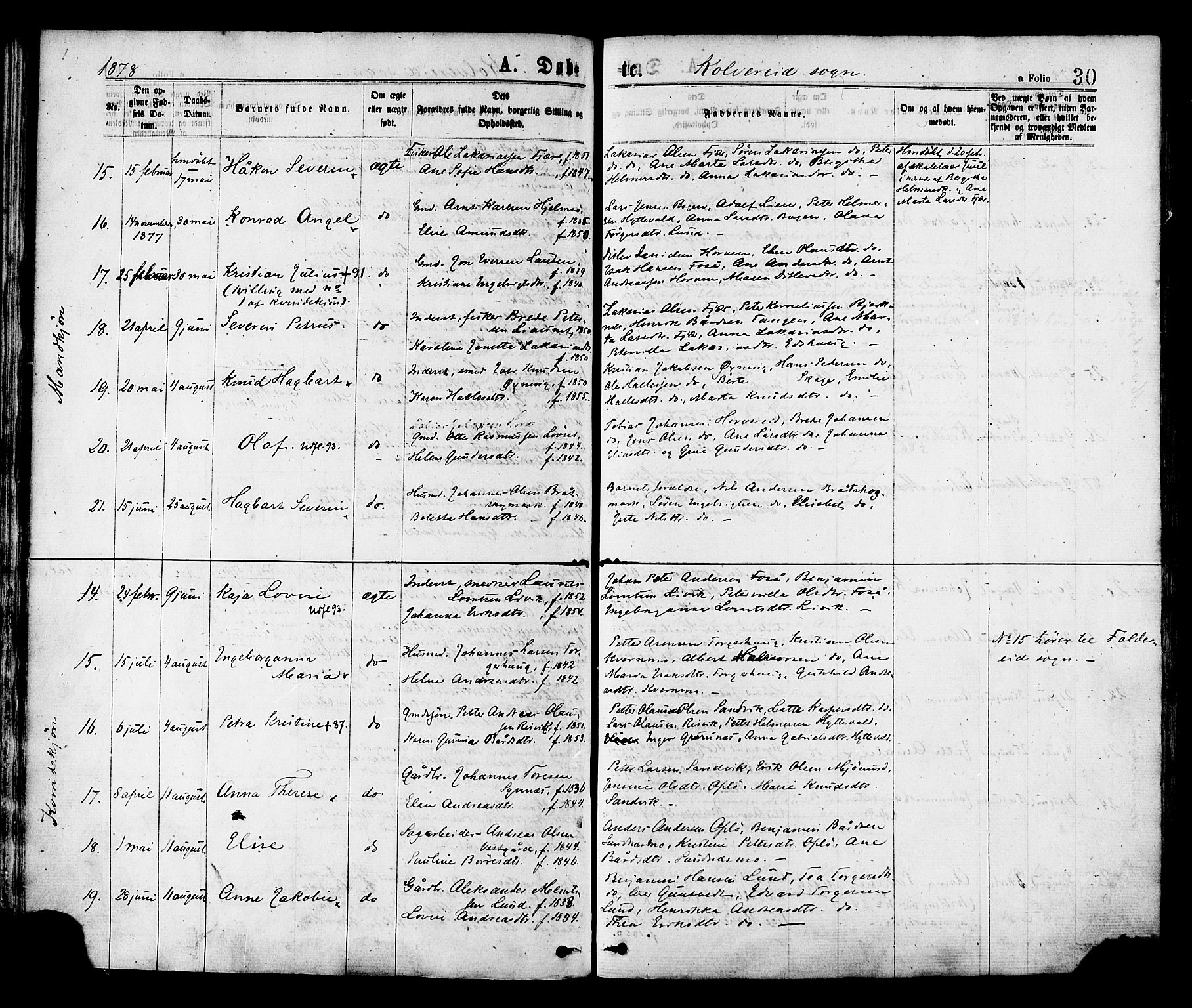 Ministerialprotokoller, klokkerbøker og fødselsregistre - Nord-Trøndelag, SAT/A-1458/780/L0642: Parish register (official) no. 780A07 /1, 1874-1885, p. 30