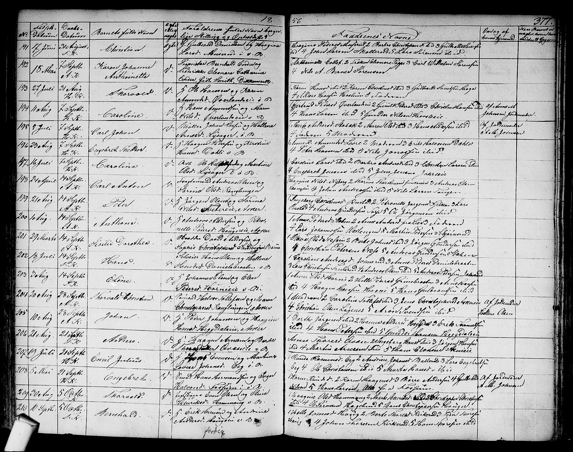 Asker prestekontor Kirkebøker, AV/SAO-A-10256a/F/Fa/L0007: Parish register (official) no. I 7, 1825-1864, p. 377