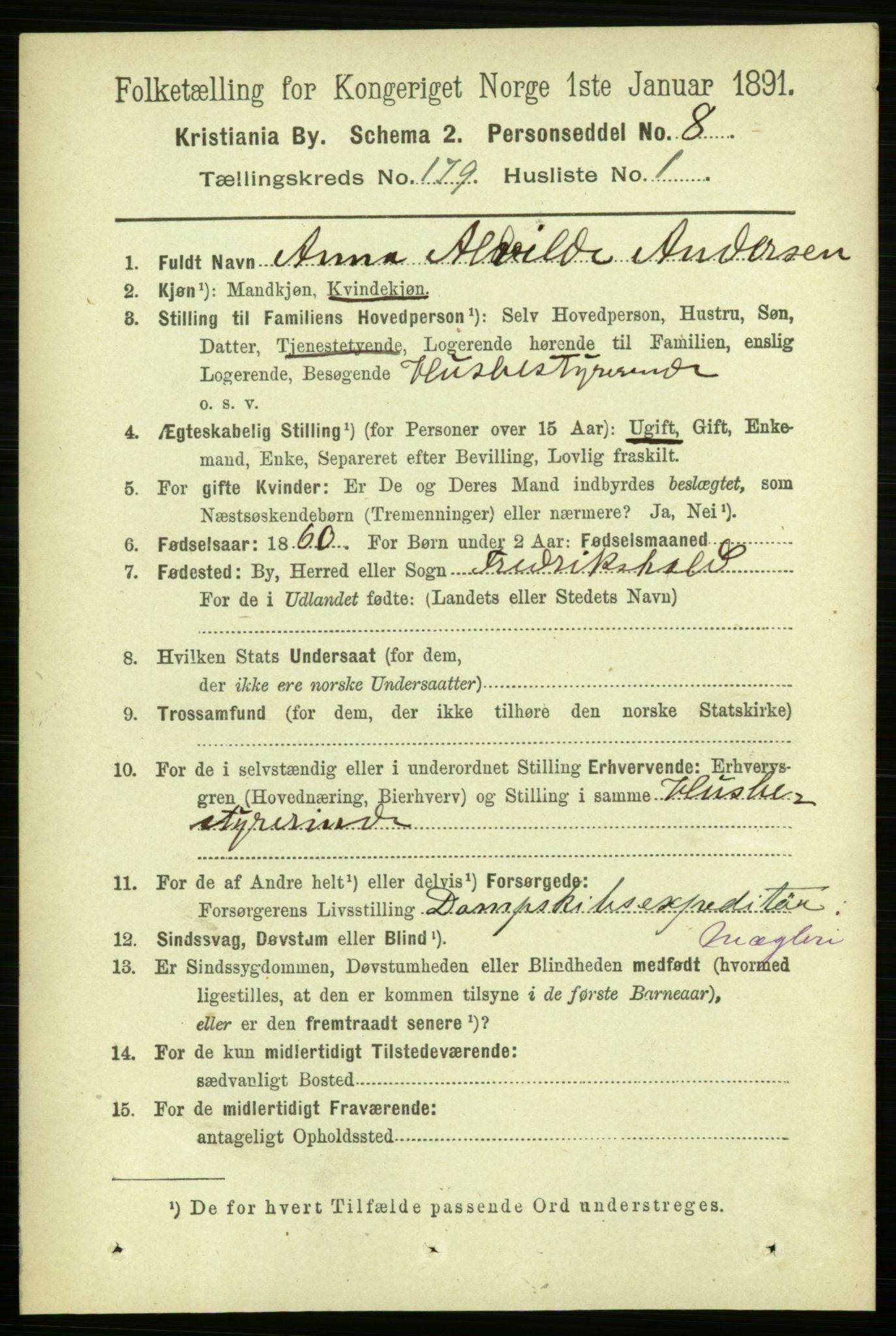 RA, 1891 census for 0301 Kristiania, 1891, p. 107942