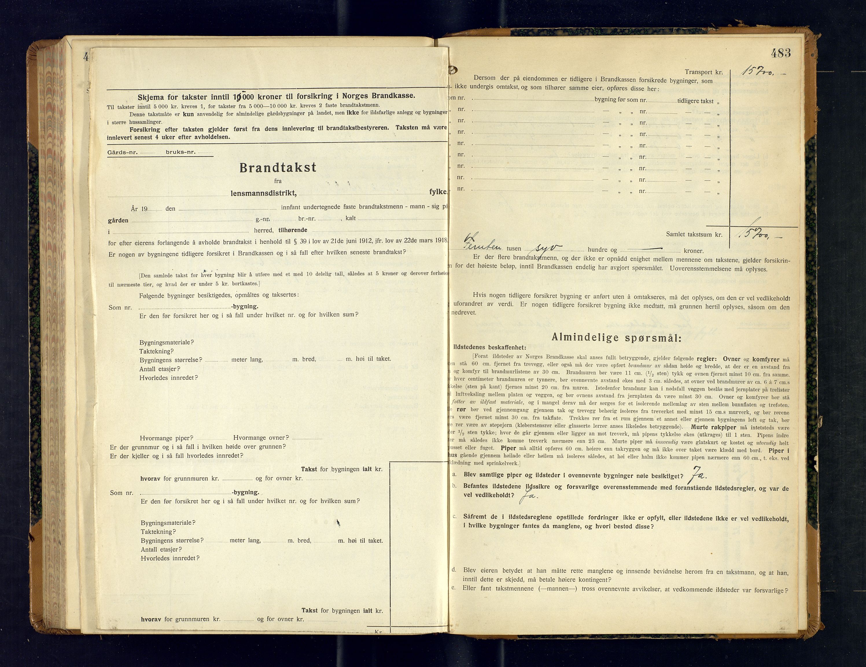 Alta lensmannskontor, AV/SATØ-S-1165/O/Ob/L0176: Branntakstprotokoll, 1928-1932, p. 482-483