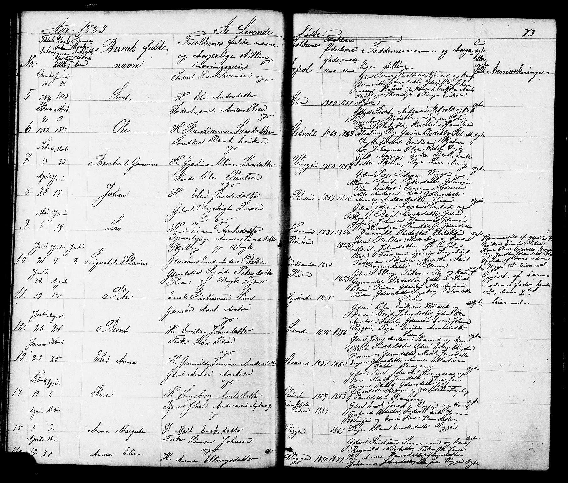 Ministerialprotokoller, klokkerbøker og fødselsregistre - Sør-Trøndelag, SAT/A-1456/665/L0777: Parish register (copy) no. 665C02, 1867-1915, p. 73