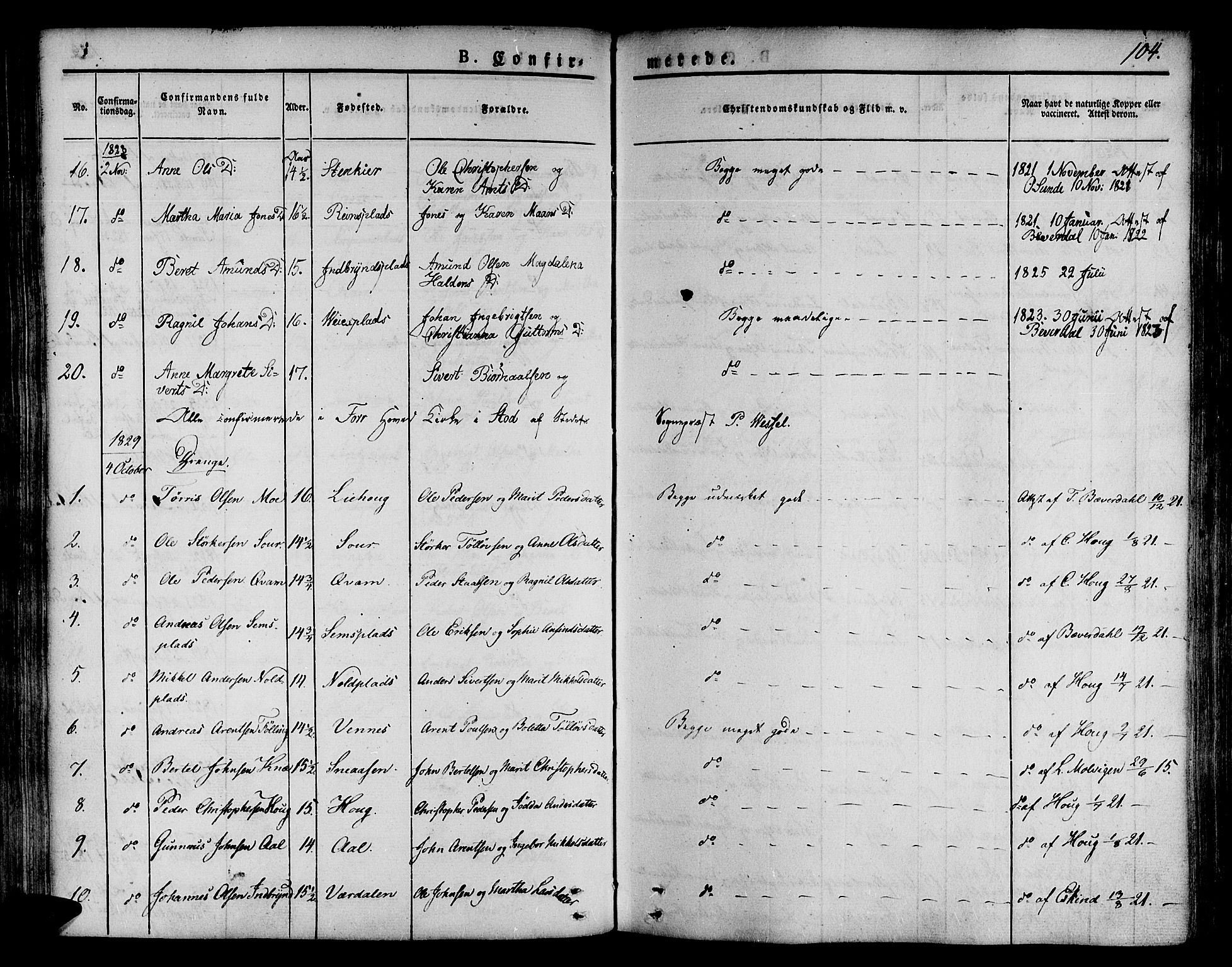 Ministerialprotokoller, klokkerbøker og fødselsregistre - Nord-Trøndelag, SAT/A-1458/746/L0445: Parish register (official) no. 746A04, 1826-1846, p. 104