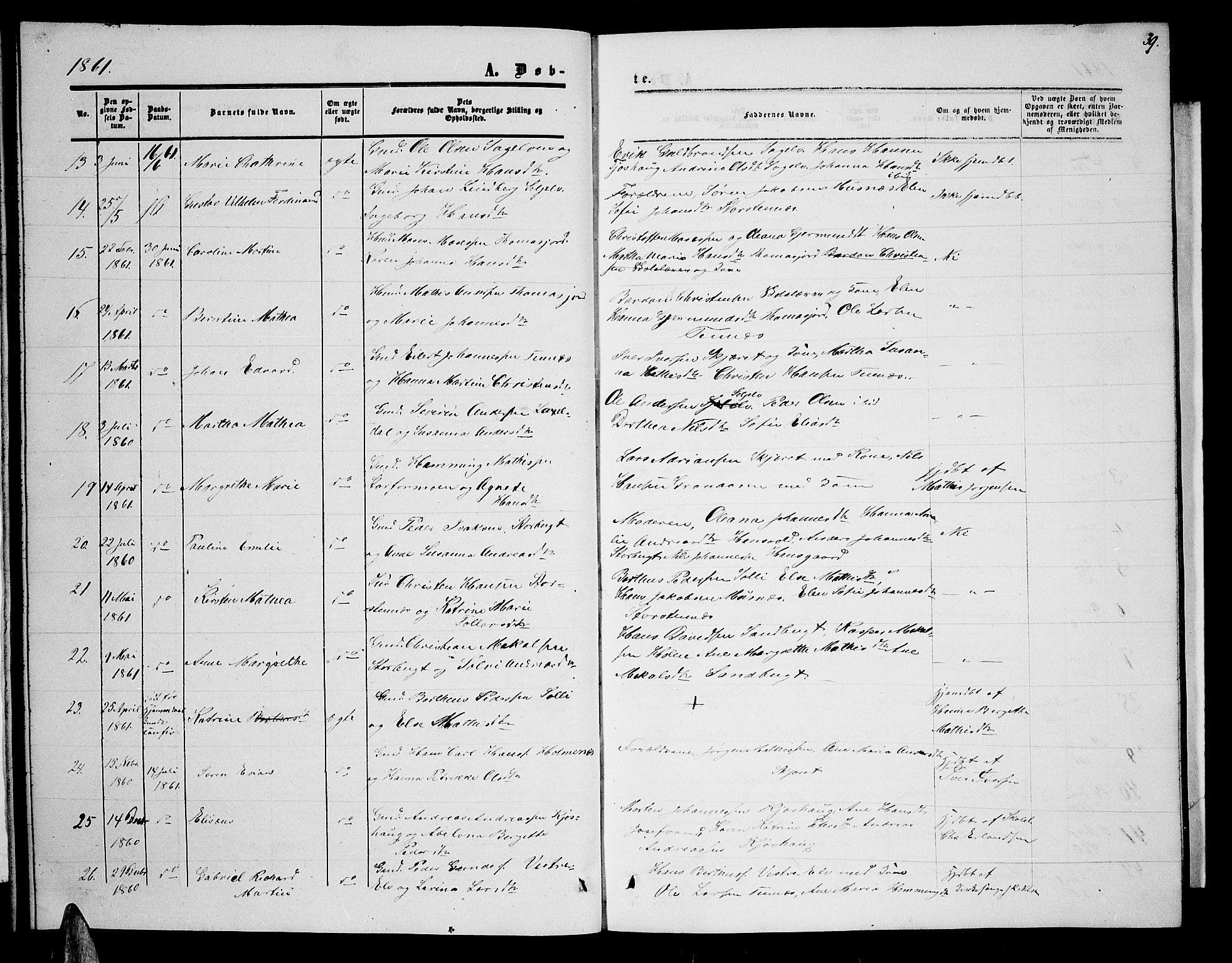 Balsfjord sokneprestembete, AV/SATØ-S-1303/G/Ga/L0005klokker: Parish register (copy) no. 5, 1856-1862, p. 39