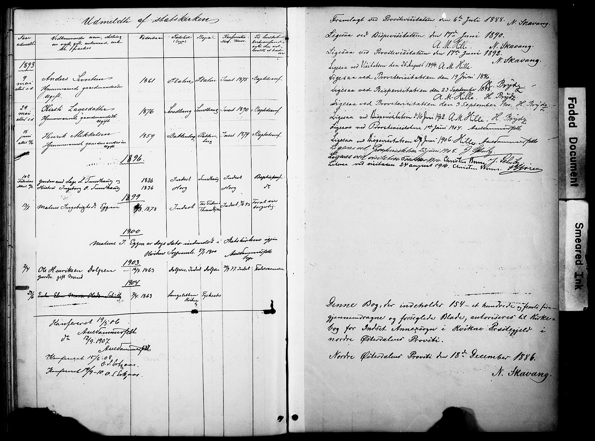 Kvikne prestekontor, SAH/PREST-064/H/Ha/Haa/L0007: Parish register (official) no. 7, 1887-1911