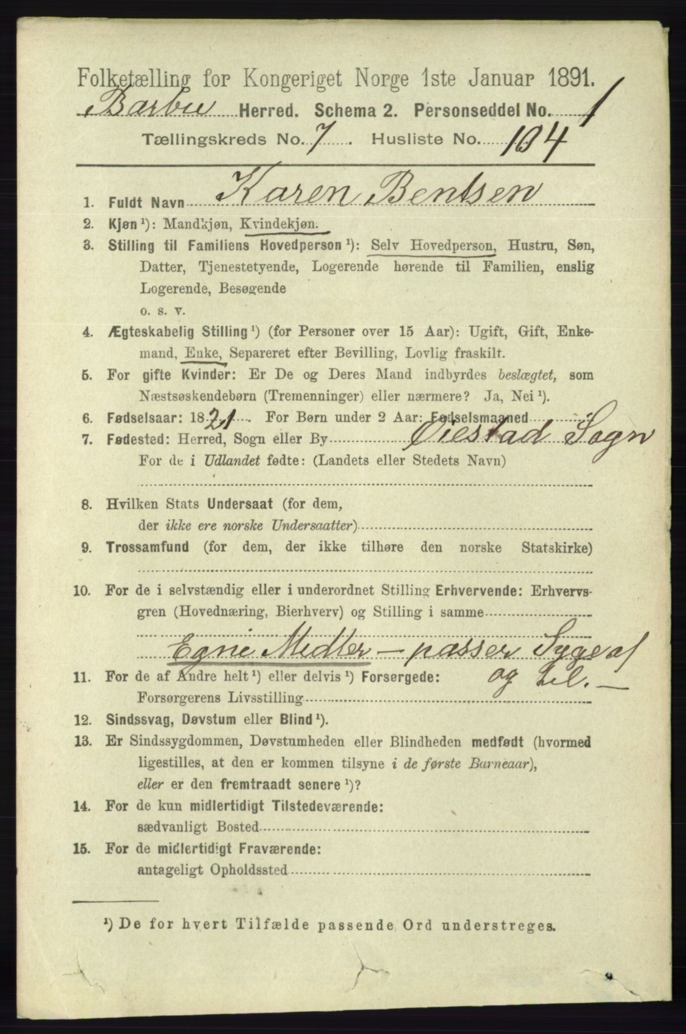 RA, 1891 census for 0990 Barbu, 1891, p. 5767