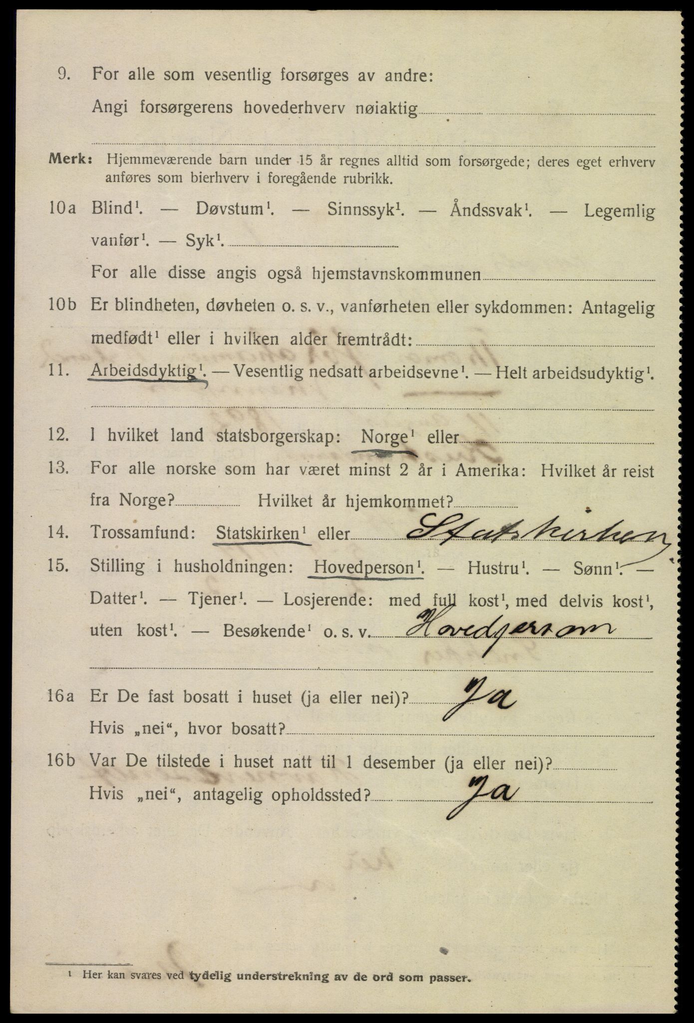 SAK, 1920 census for Kristiansand, 1920, p. 22010