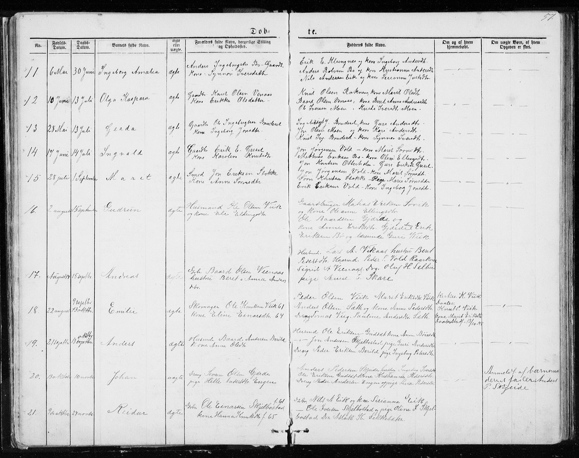 Ministerialprotokoller, klokkerbøker og fødselsregistre - Møre og Romsdal, SAT/A-1454/543/L0564: Parish register (copy) no. 543C02, 1867-1915, p. 51