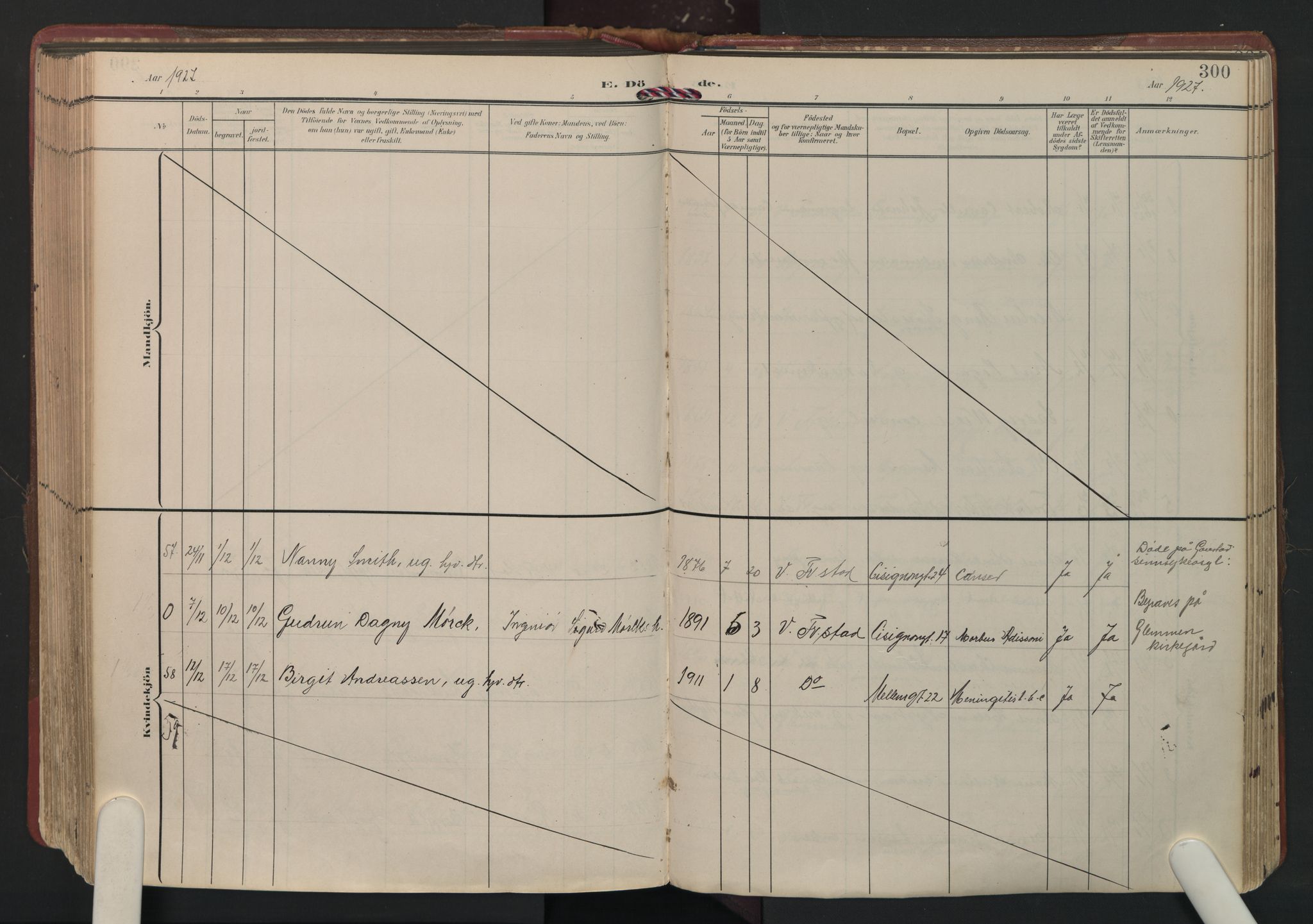 Fredrikstad domkirkes prestekontor Kirkebøker, AV/SAO-A-10906/F/Fa/L0008: Parish register (official) no. I 8, 1902-1936, p. 300