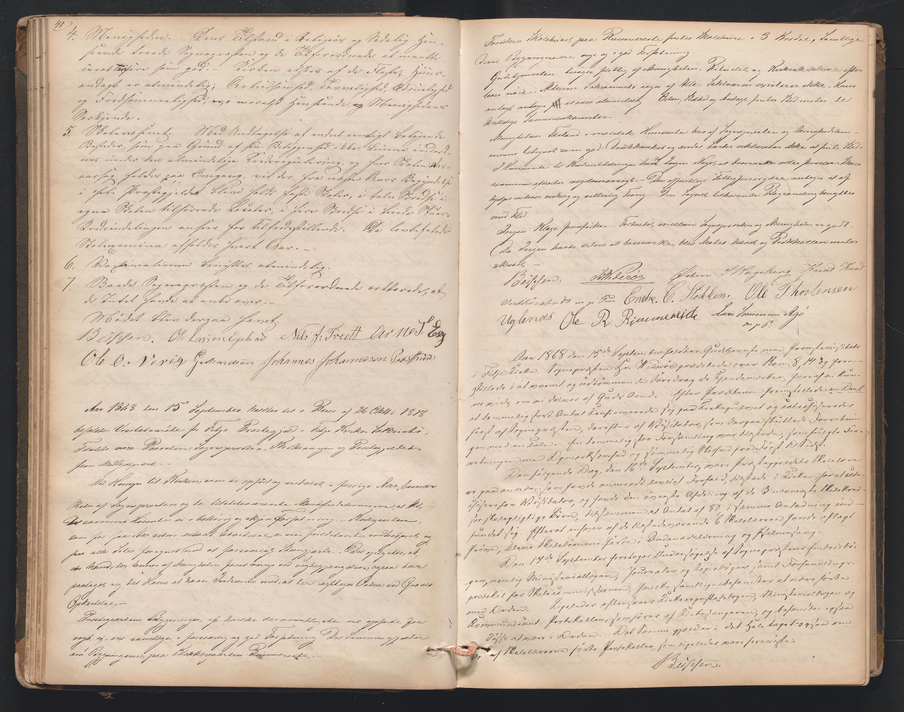 Nordre Sunnhordland prosti, AV/SAB-A-99912/F/L0001: Visitasprotokoll , 1860-1959, p. 41