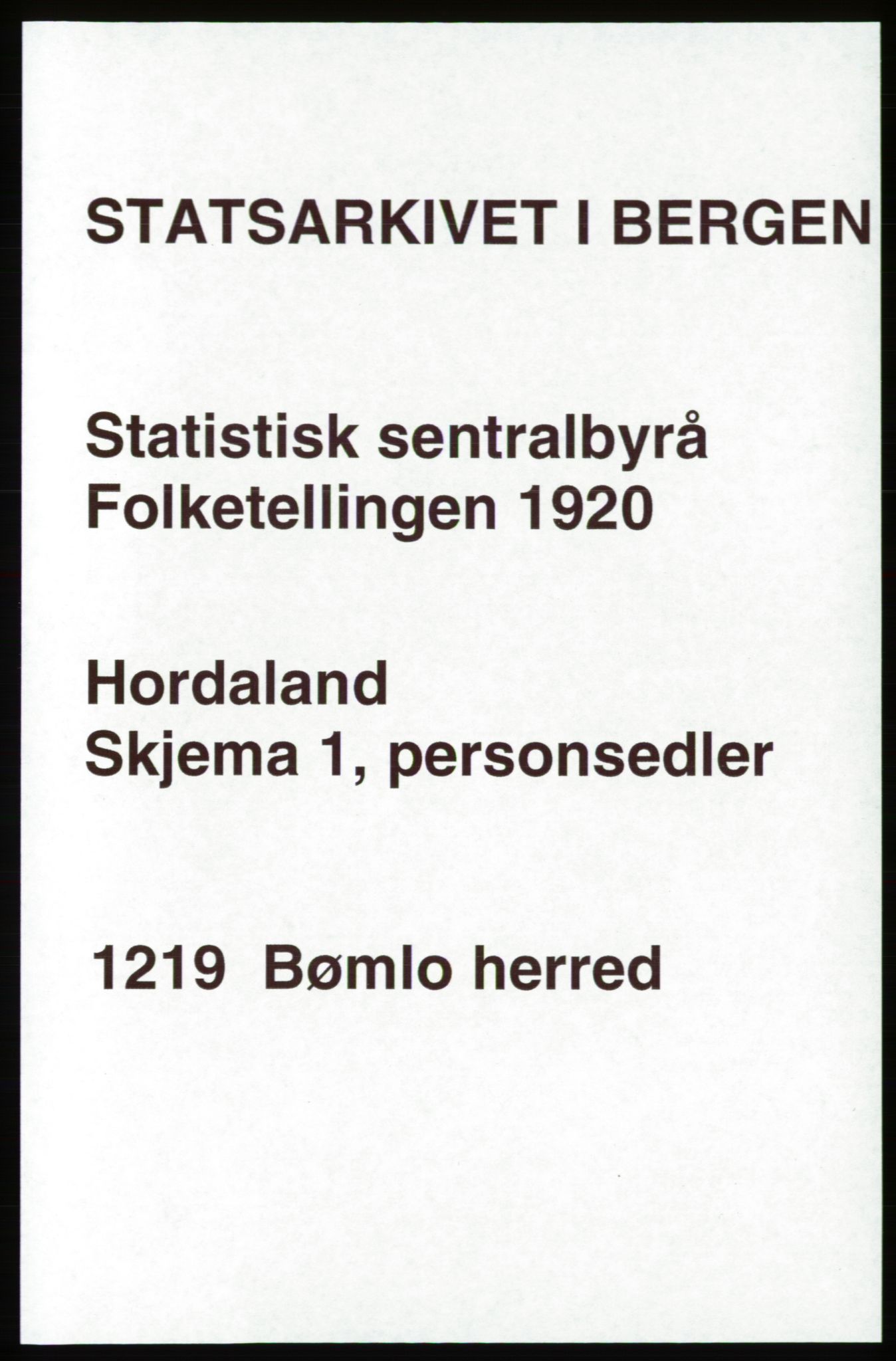 SAB, 1920 census for Bømlo, 1920, p. 445