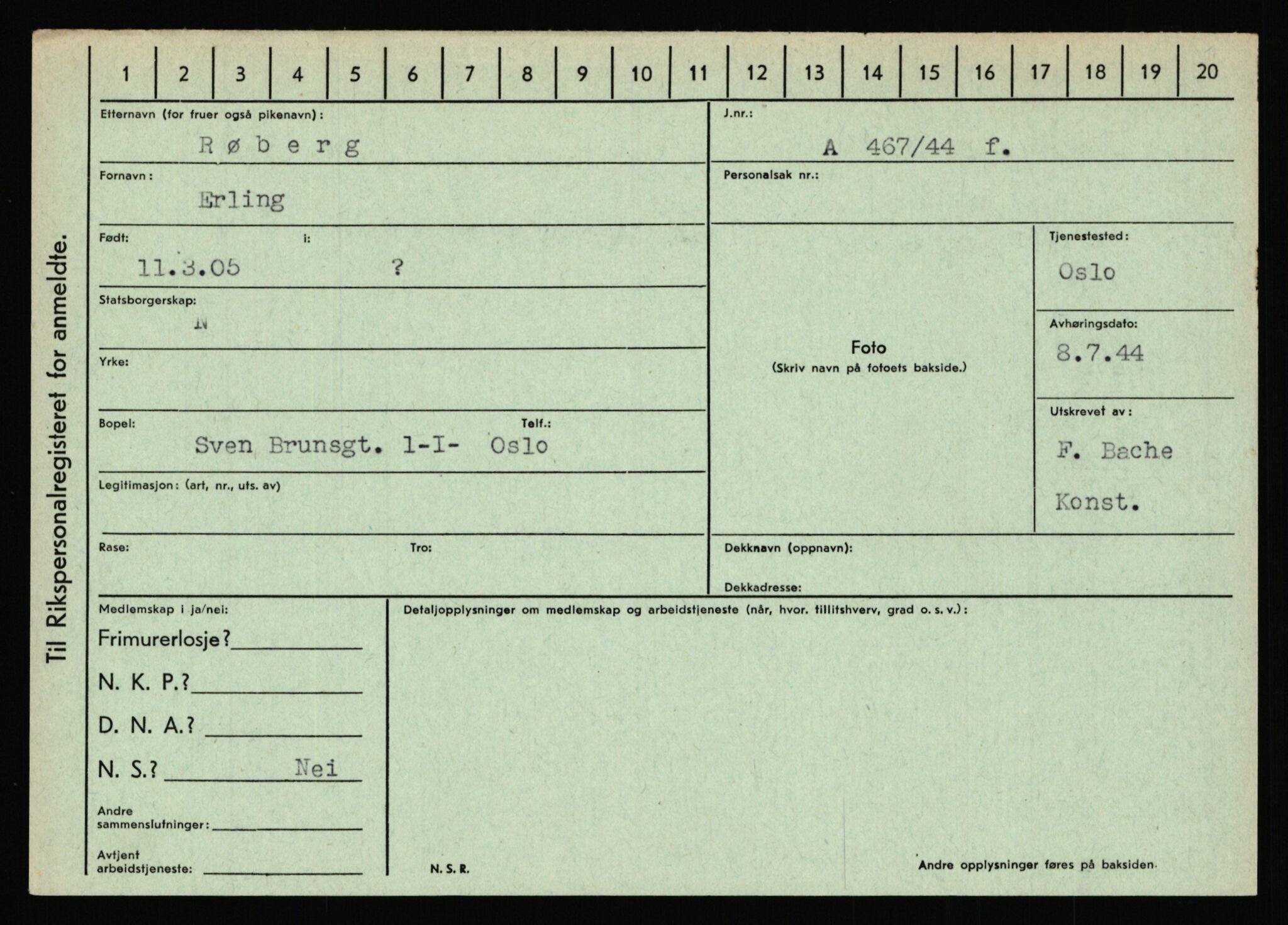 Statspolitiet - Hovedkontoret / Osloavdelingen, AV/RA-S-1329/C/Ca/L0013: Raa - Servold, 1943-1945, p. 2623