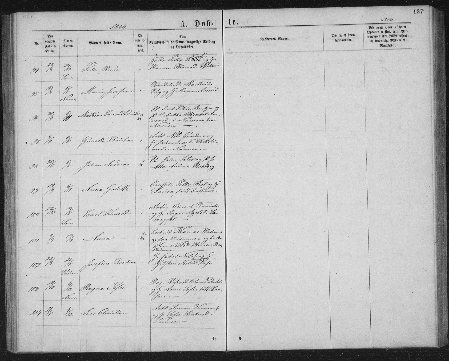 Ministerialprotokoller, klokkerbøker og fødselsregistre - Nord-Trøndelag, SAT/A-1458/768/L0566: Parish register (official) no. 768A01, 1836-1865, p. 137