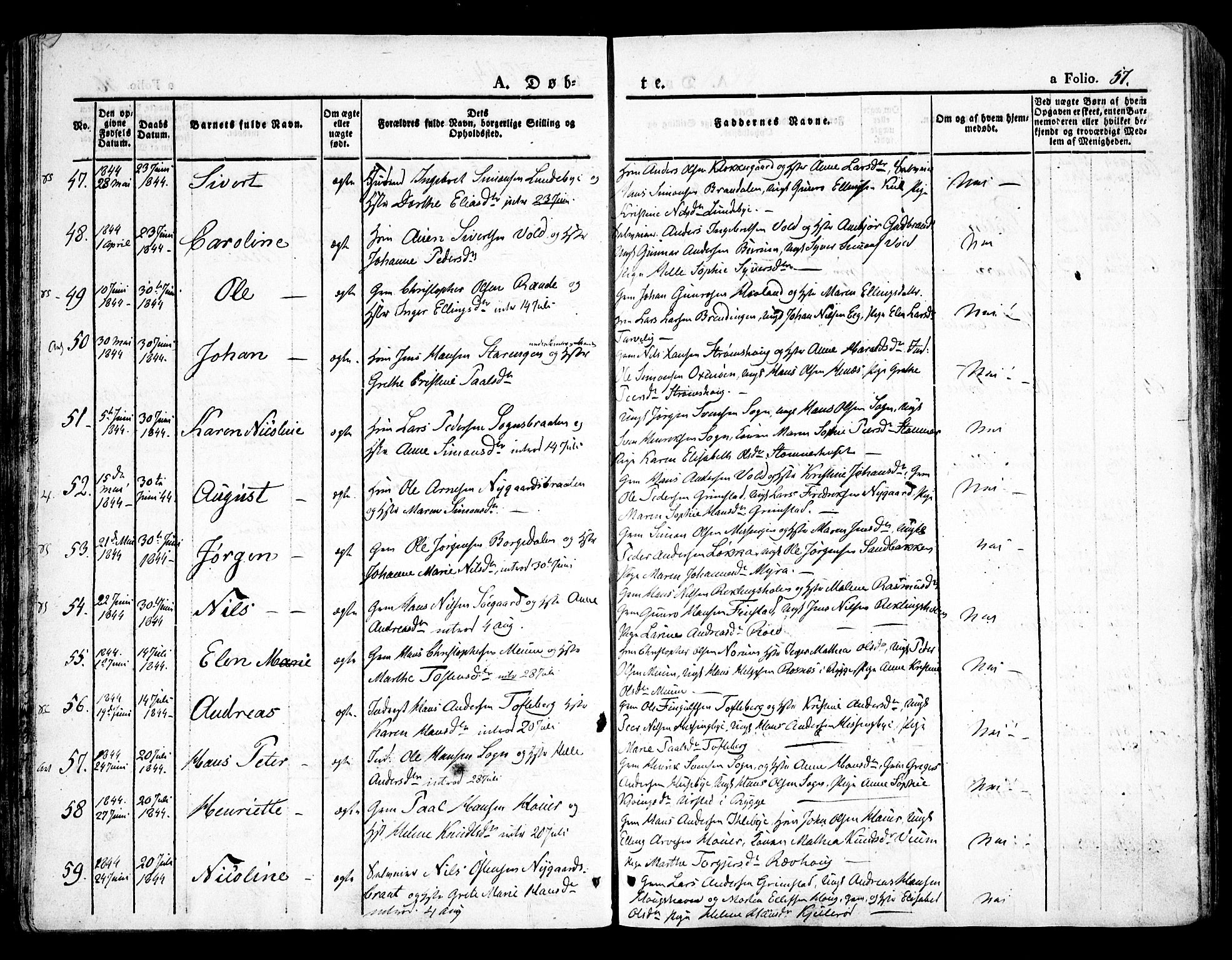 Råde prestekontor kirkebøker, AV/SAO-A-2009/F/Fa/L0005: Parish register (official) no. 5, 1830-1853, p. 57