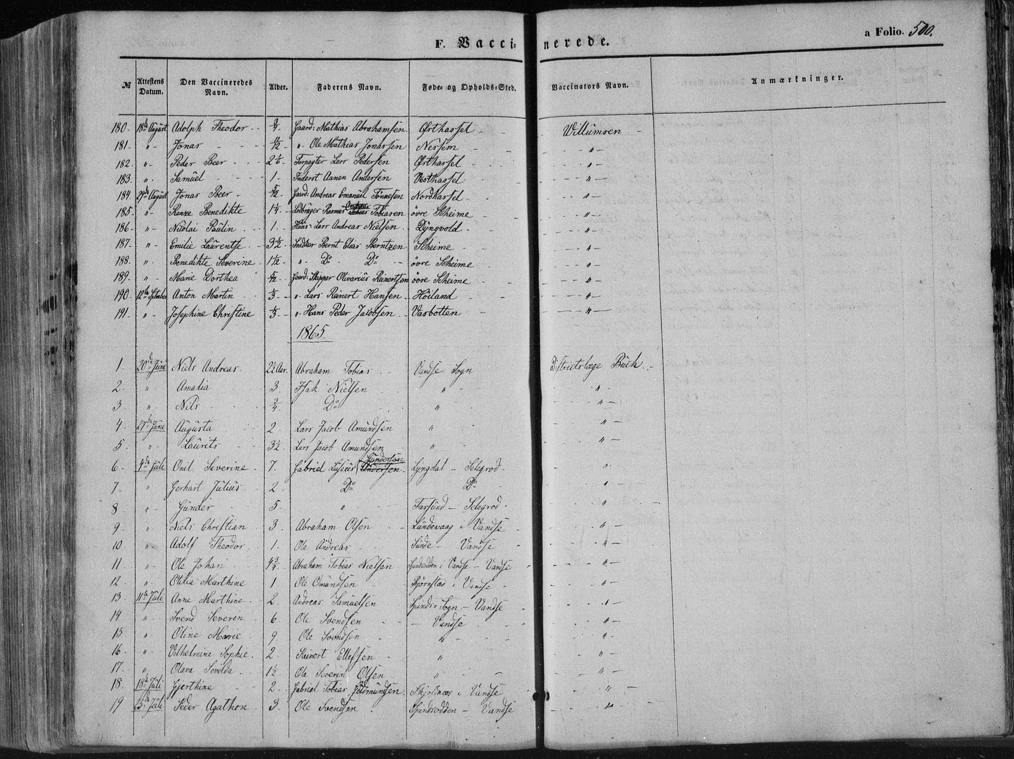 Lista sokneprestkontor, AV/SAK-1111-0027/F/Fa/L0011: Parish register (official) no. A 11, 1861-1878, p. 500