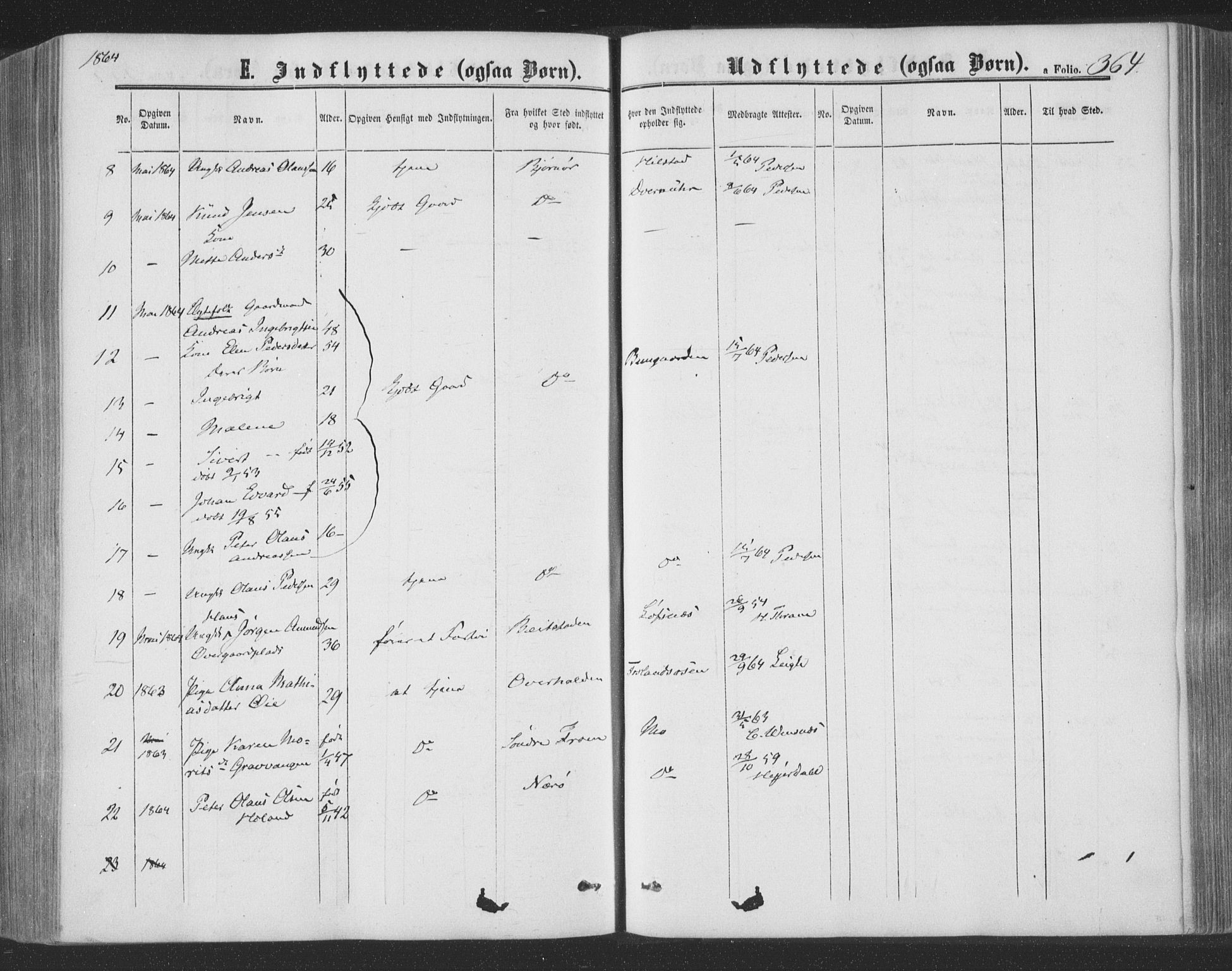 Ministerialprotokoller, klokkerbøker og fødselsregistre - Nord-Trøndelag, AV/SAT-A-1458/773/L0615: Parish register (official) no. 773A06, 1857-1870, p. 364