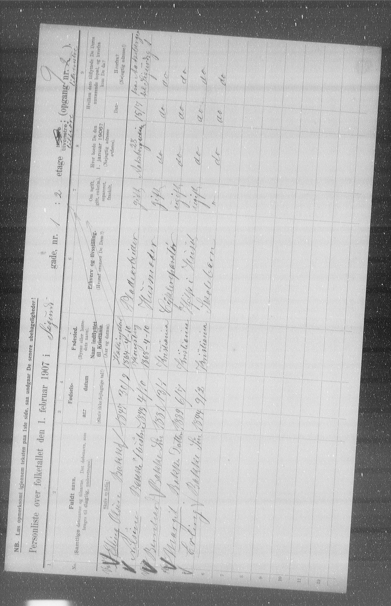 OBA, Municipal Census 1907 for Kristiania, 1907, p. 48390