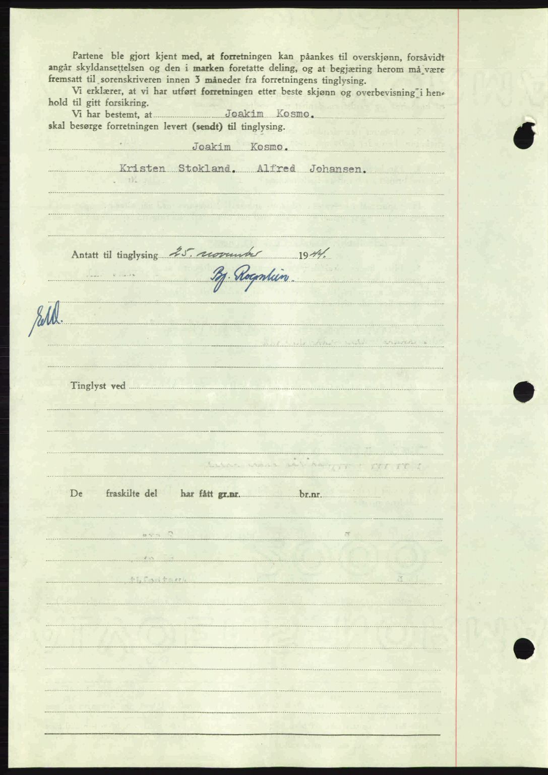 Salten sorenskriveri, AV/SAT-A-4578/1/2/2C: Mortgage book no. A14-15, 1943-1945, Diary no: : 2528/1944