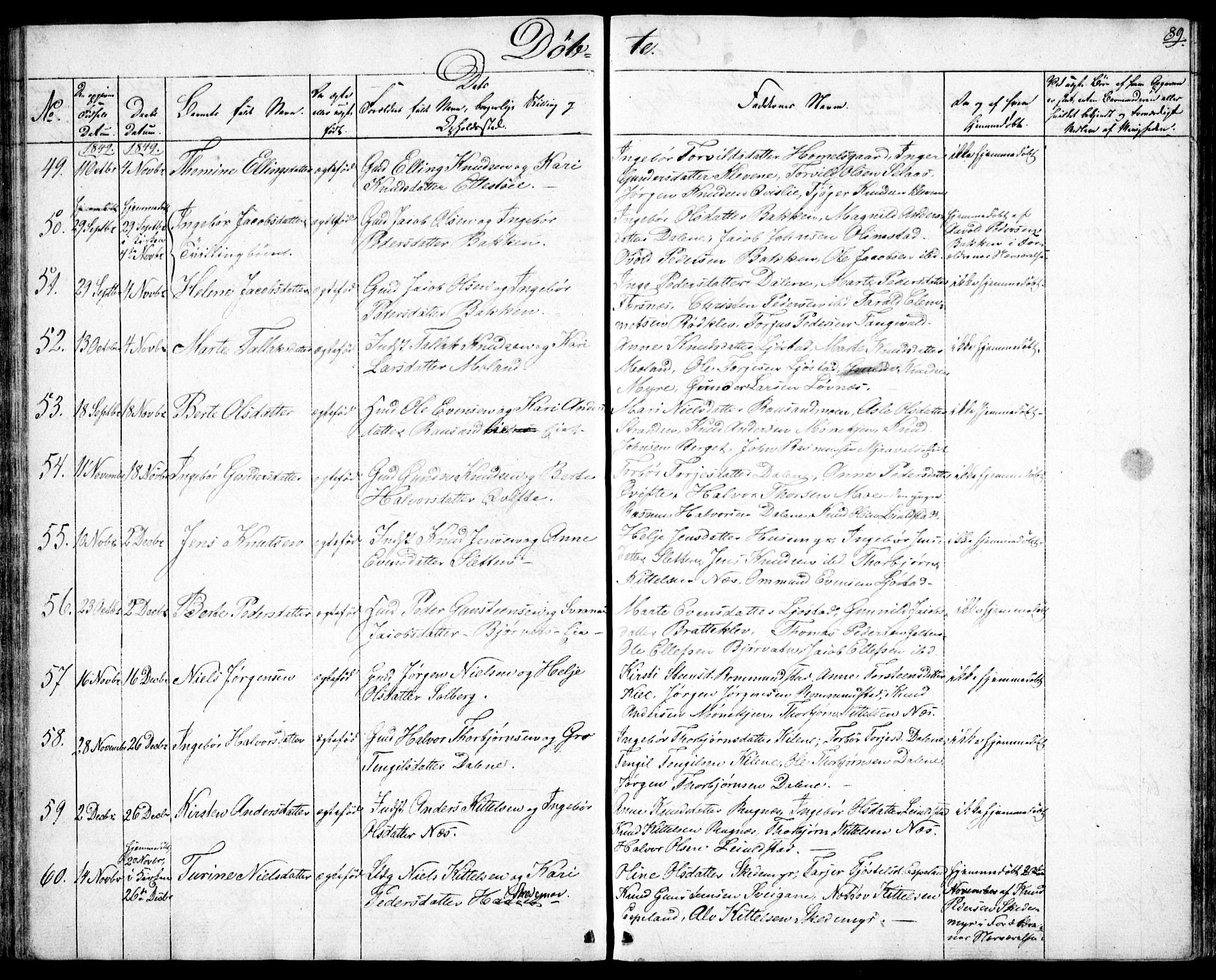 Gjerstad sokneprestkontor, AV/SAK-1111-0014/F/Fb/Fbb/L0002: Parish register (copy) no. B 2, 1831-1862, p. 89