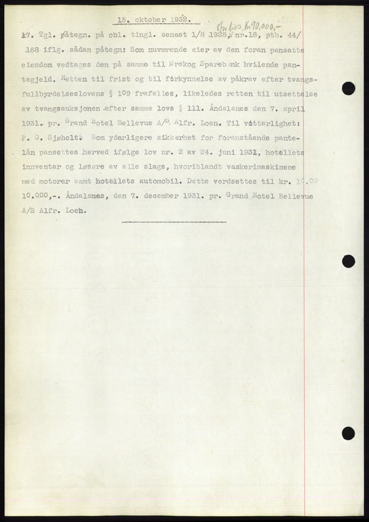 Romsdal sorenskriveri, AV/SAT-A-4149/1/2/2C/L0062: Mortgage book no. 56, 1932-1933, Deed date: 01.10.1932