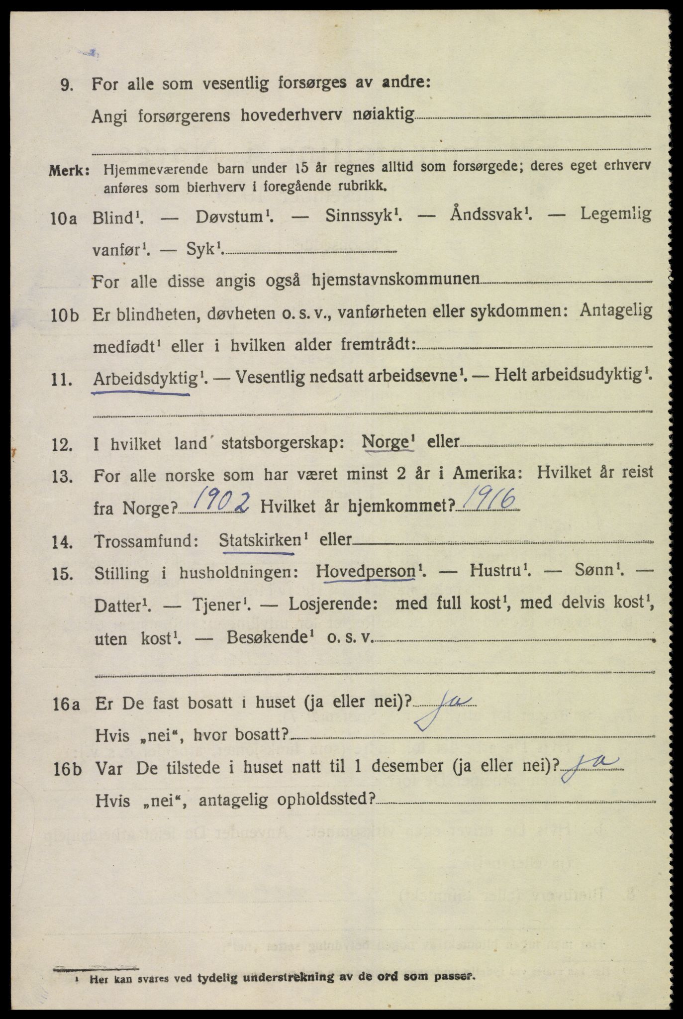 SAK, 1920 census for Grindheim, 1920, p. 1604