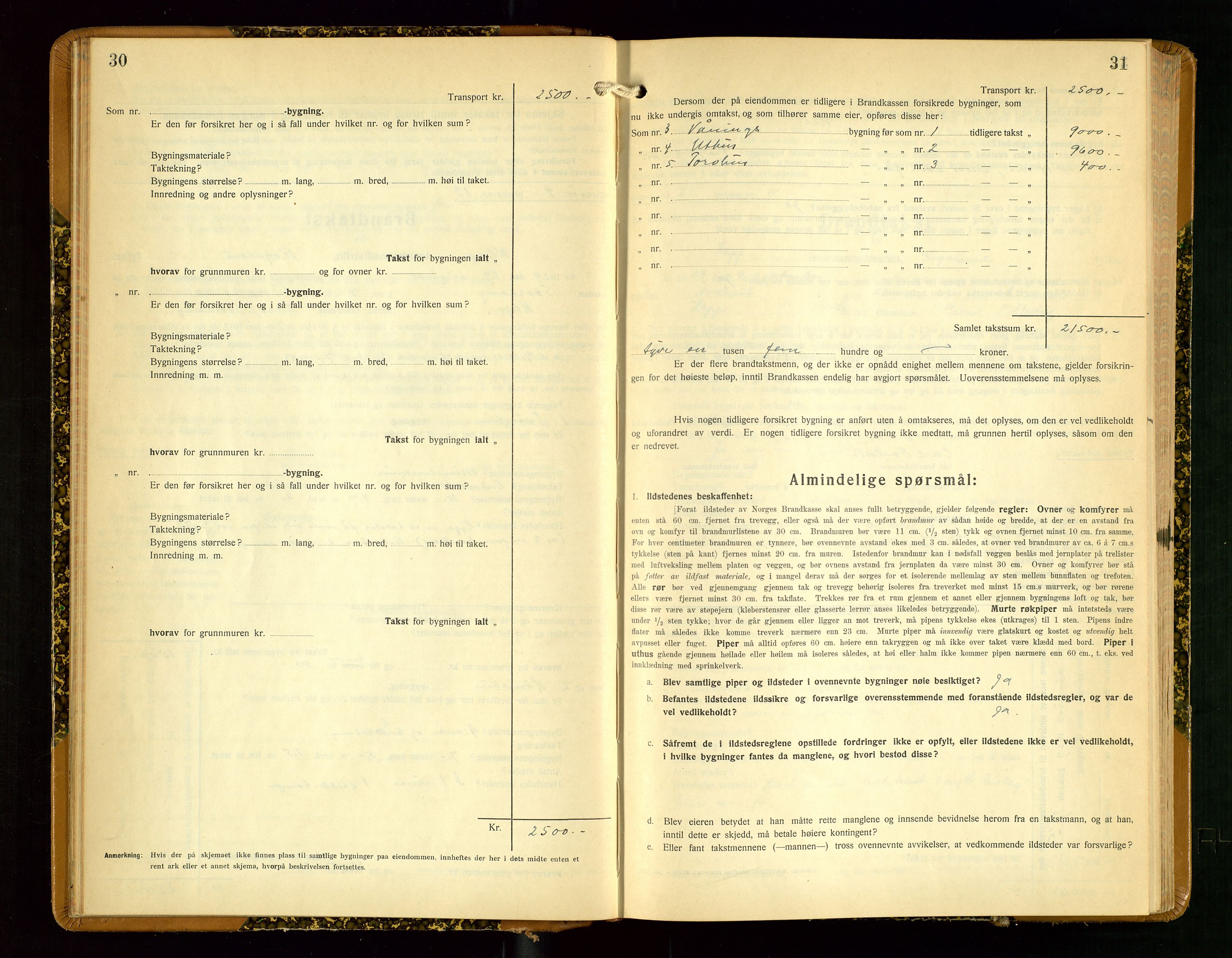 Klepp lensmannskontor, AV/SAST-A-100163/Goc/L0012: "Brandtakstprotokoll" m/register, 1929-1933, p. 30-31