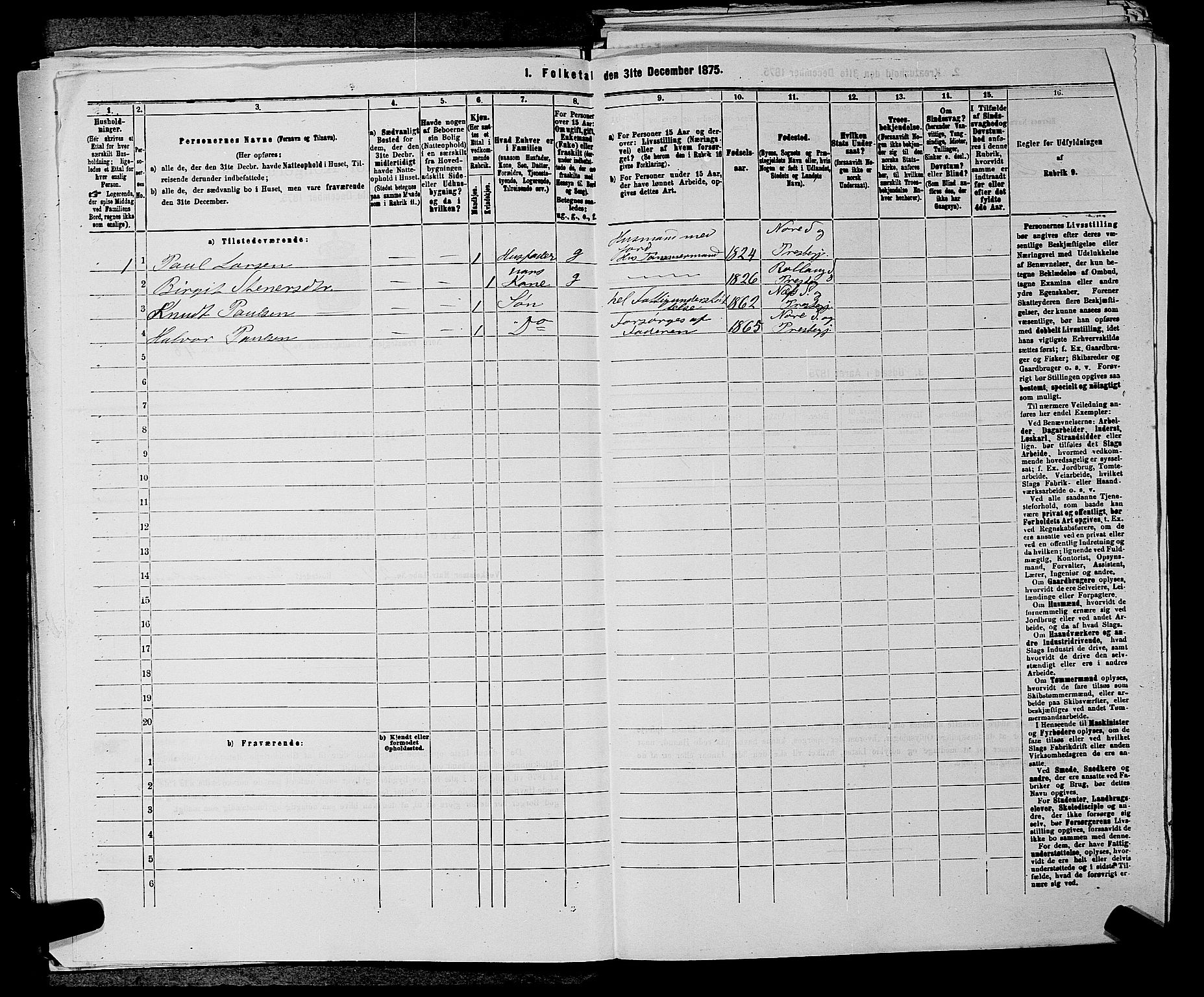 SAKO, 1875 census for 0633P Nore, 1875, p. 890