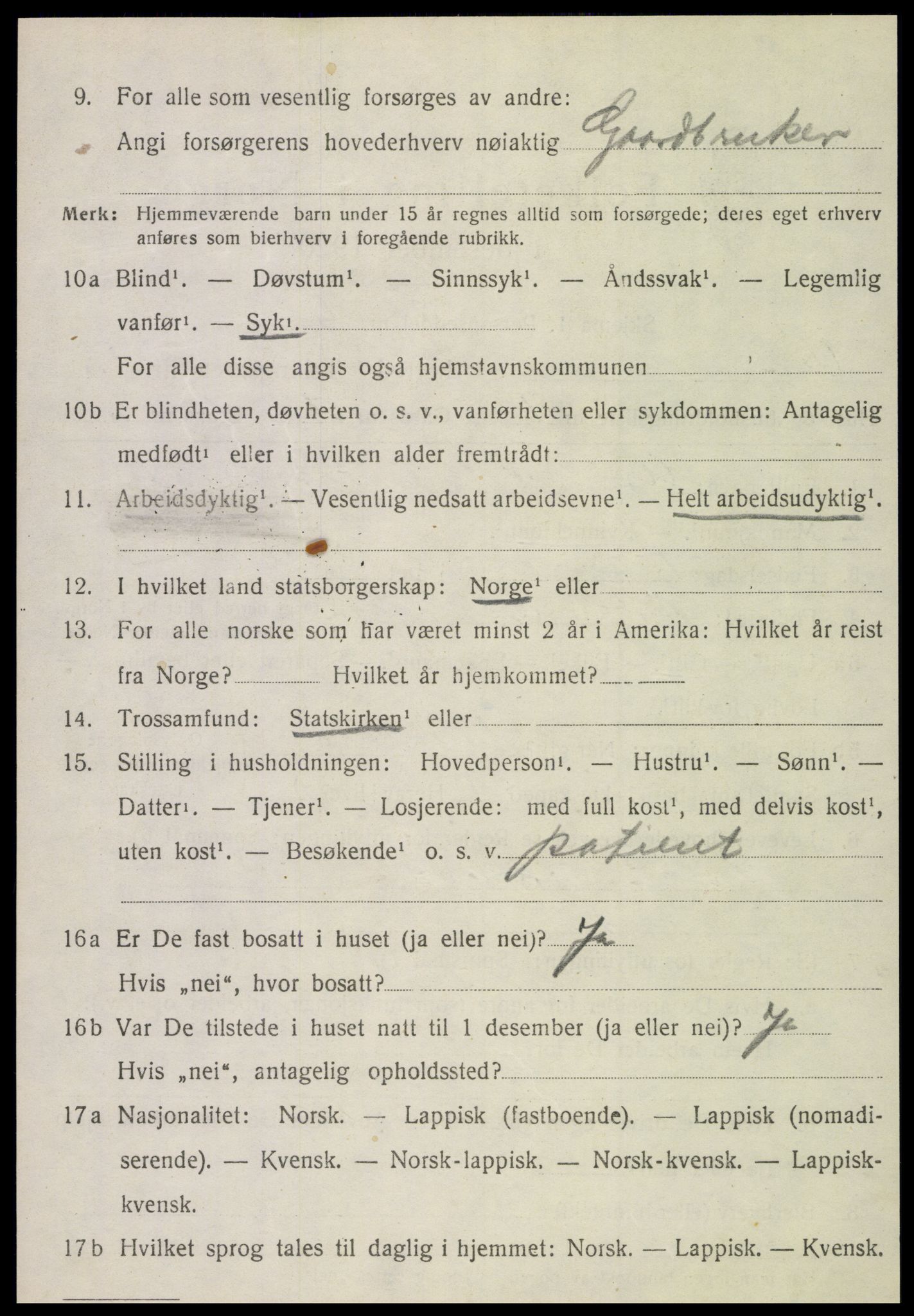 SAT, 1920 census for Vikna, 1920, p. 7726