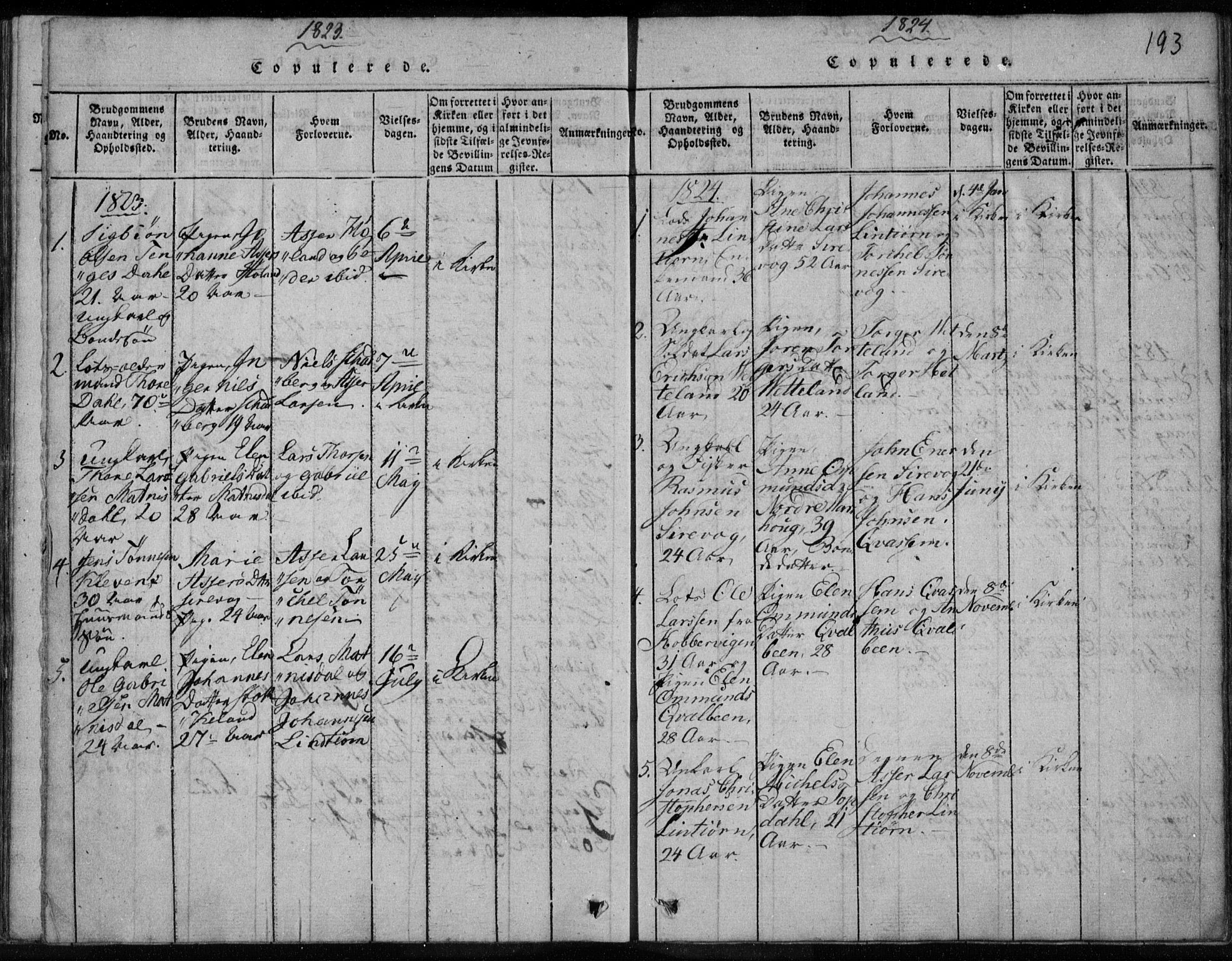 Eigersund sokneprestkontor, AV/SAST-A-101807/S08/L0008: Parish register (official) no. A 8, 1816-1847, p. 193